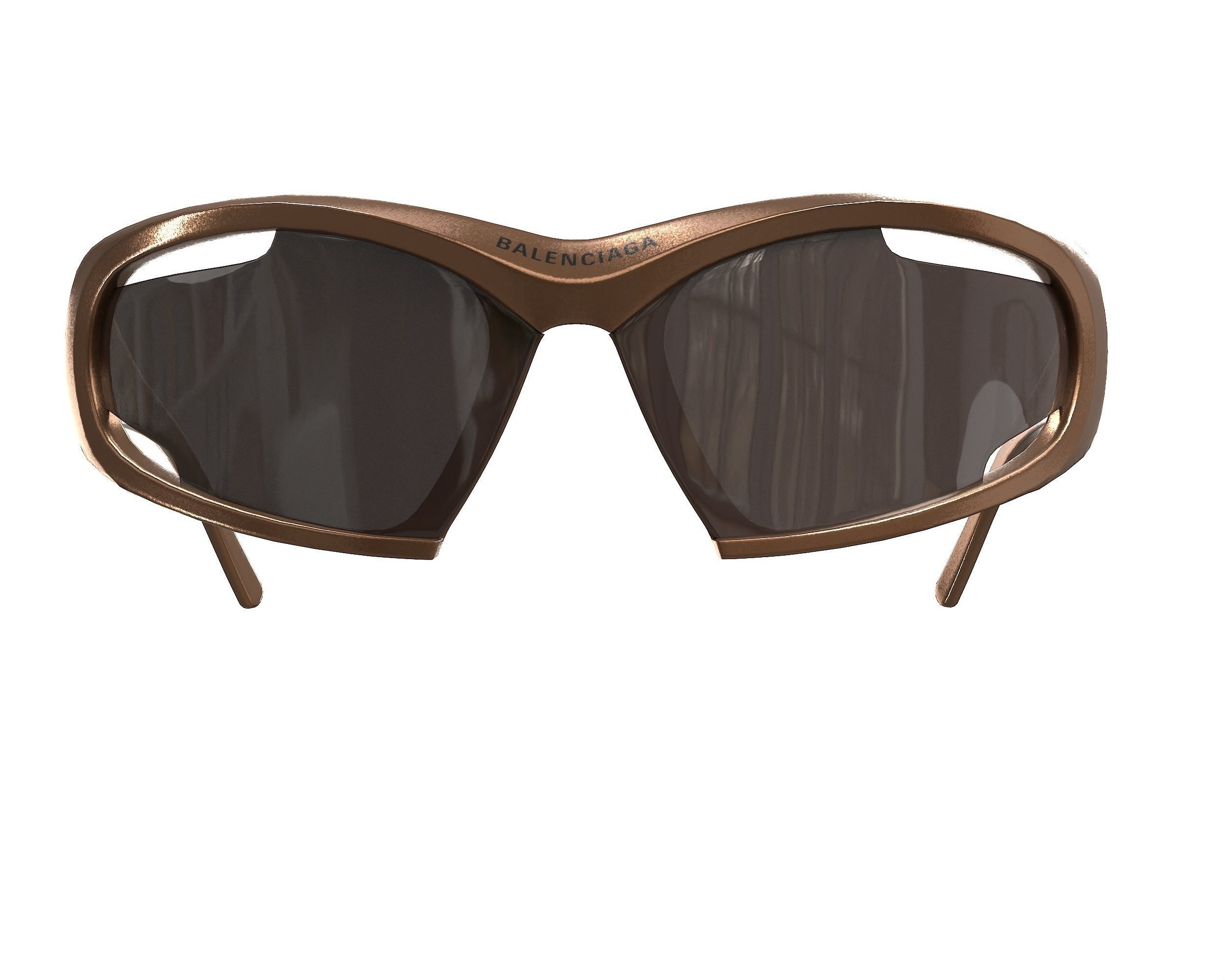 Balenciaga Dynamo Rectangle Sunglasses Low-poly 3D model_11