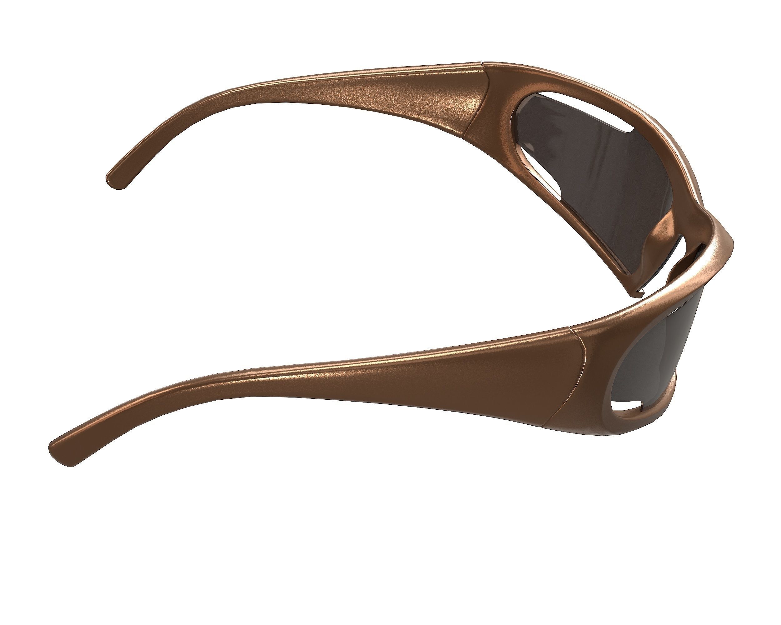 Balenciaga Dynamo Rectangle Sunglasses Low-poly 3D model_9