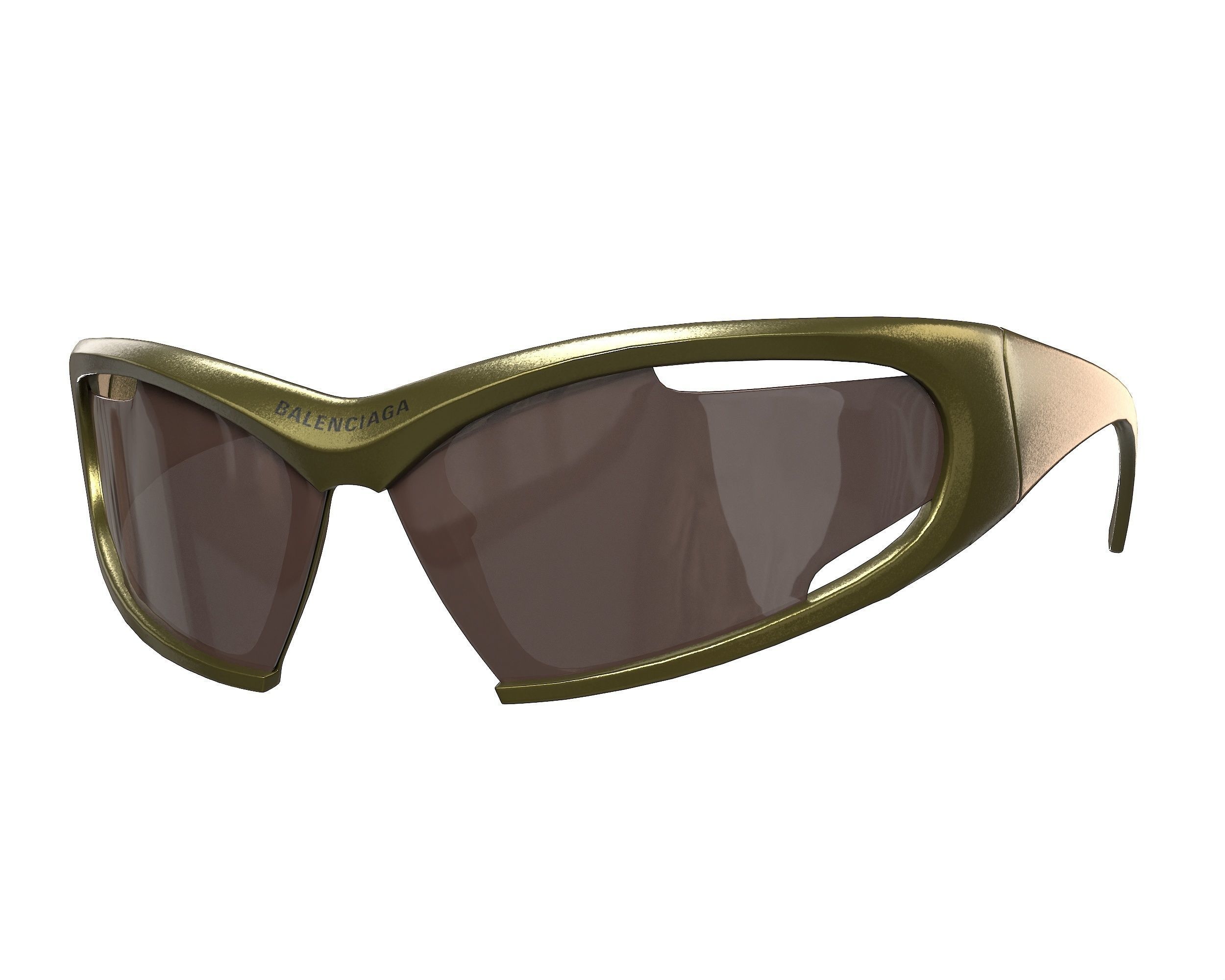 Balenciaga Dynamo Rectangle Sunglasses Low-poly 3D model_3