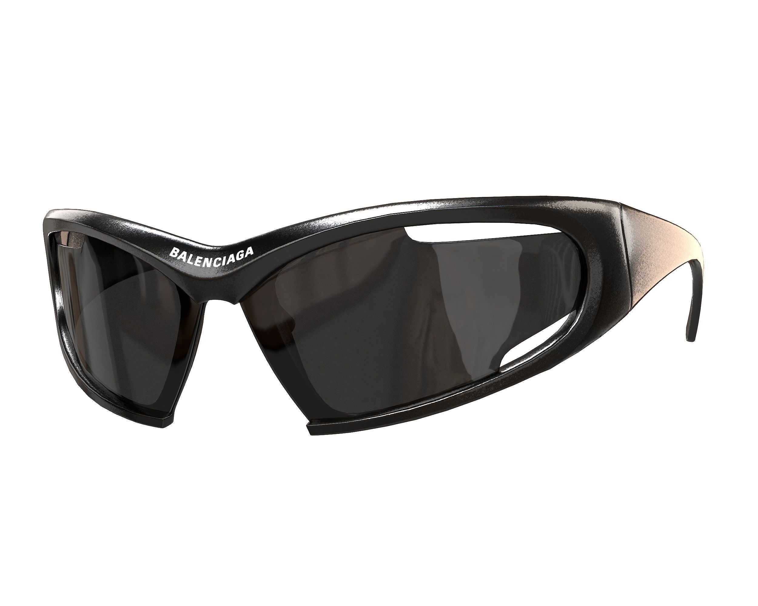 Balenciaga Dynamo Rectangle Sunglasses Low-poly 3D model_1