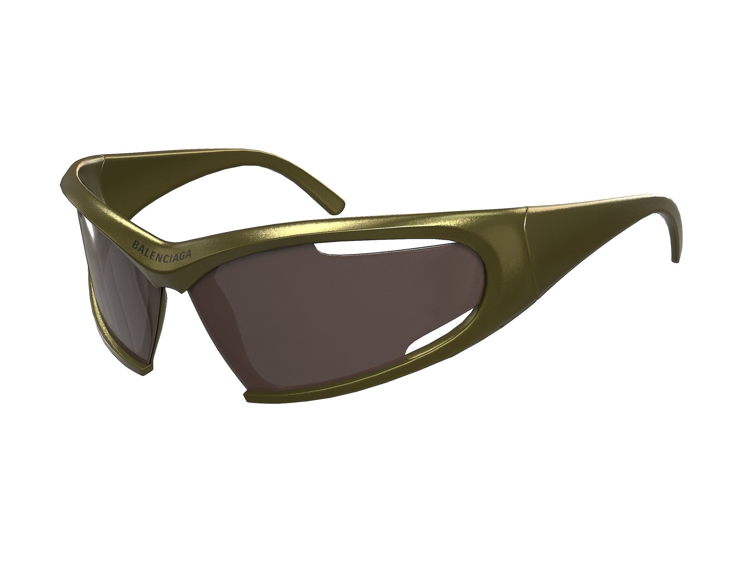 Balenciaga Dynamo Rectangle Sunglasses Low-poly 3D model_4