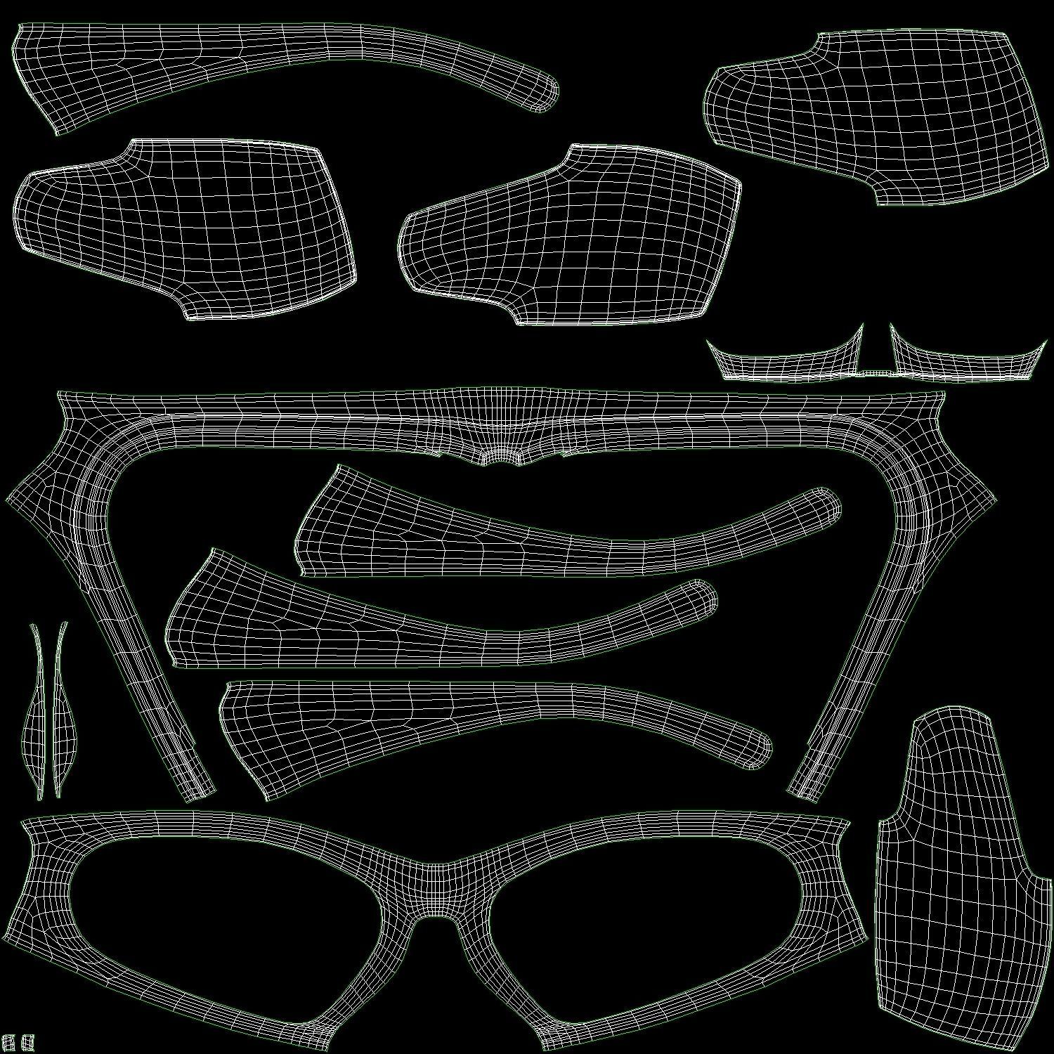 Balenciaga Dynamo Rectangle Sunglasses Low-poly 3D model_16