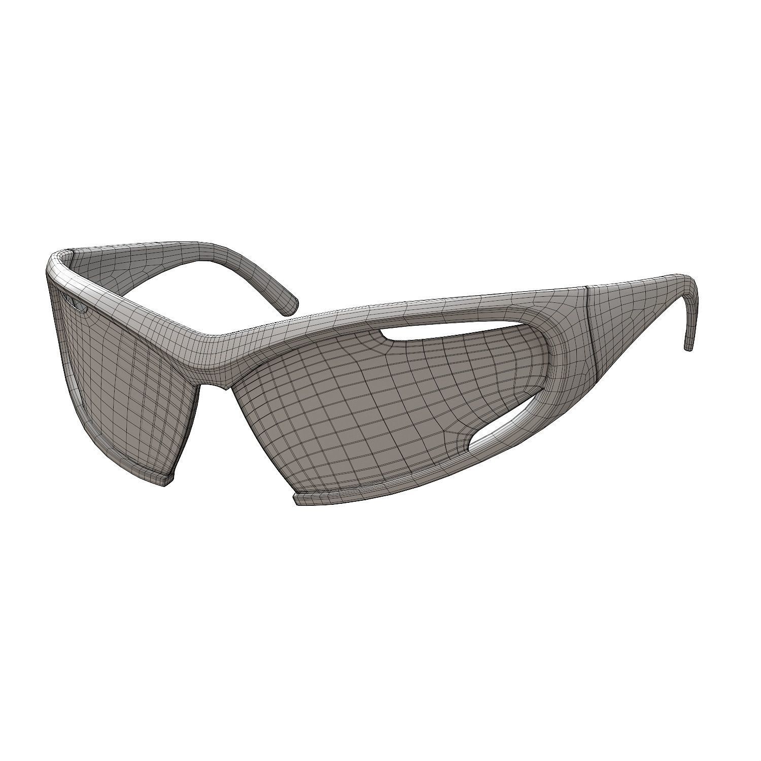 Balenciaga Dynamo Rectangle Sunglasses Low-poly 3D model_15