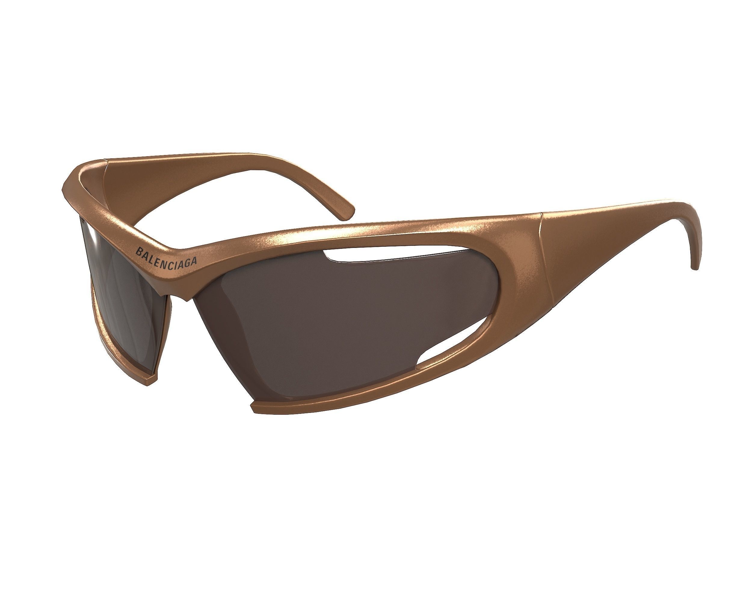 Balenciaga Dynamo Rectangle Sunglasses Low-poly 3D model_12