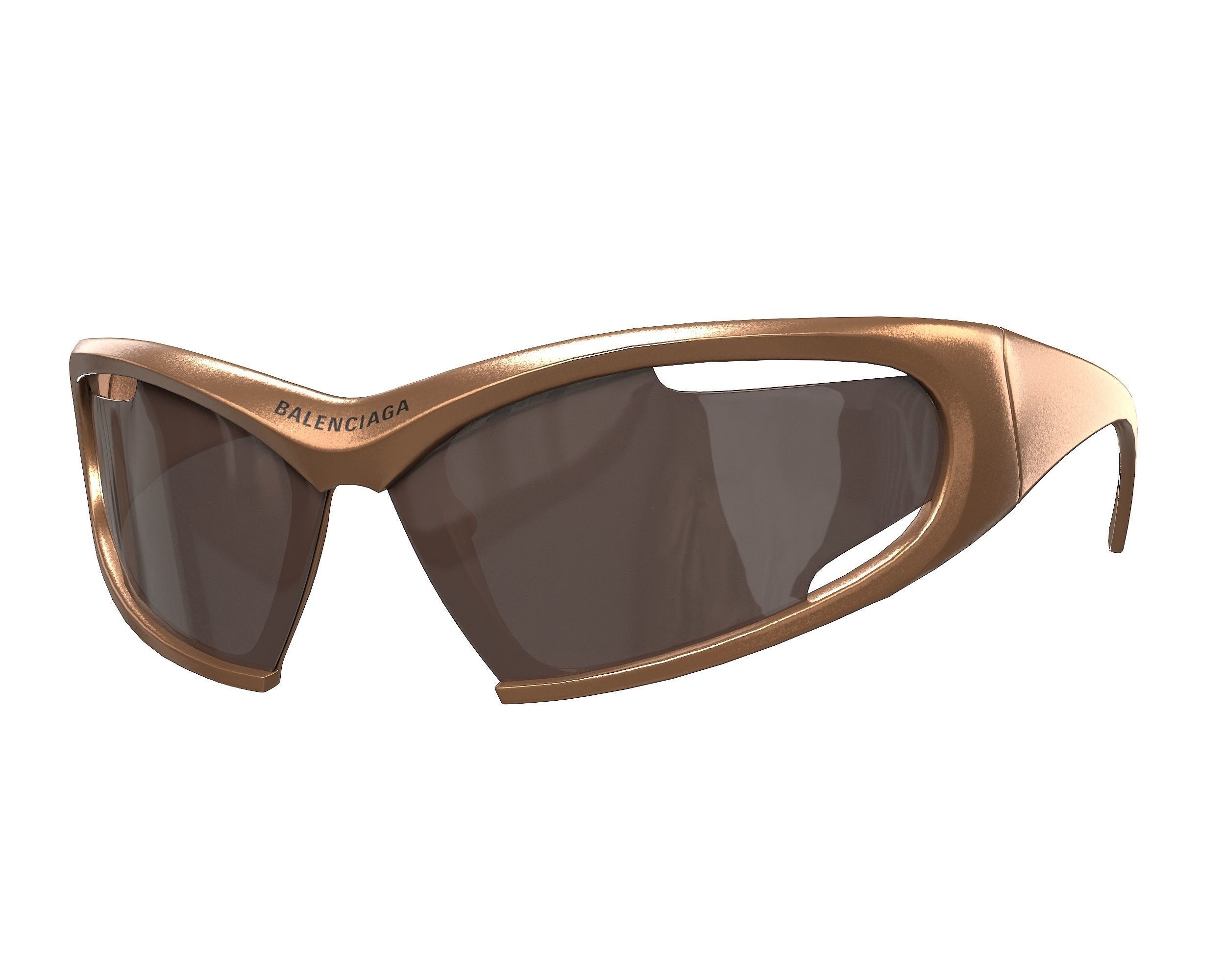 Balenciaga Dynamo Rectangle Sunglasses Low-poly 3D model_7