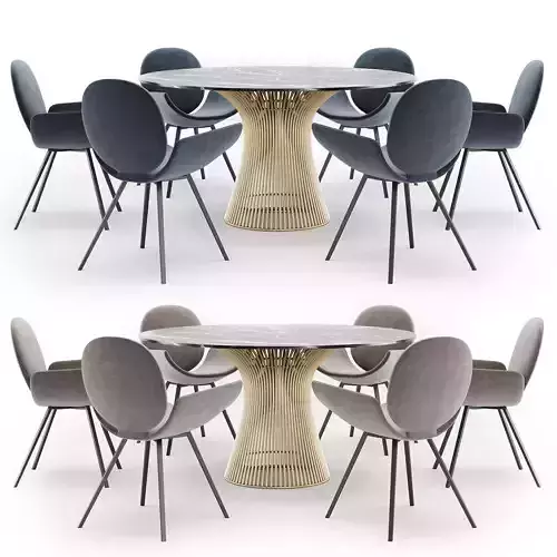 Youpi chair and platner table 3D model