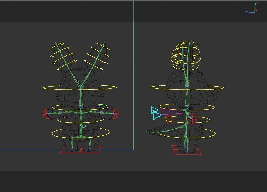 Rigged Cartoon Kangaroo Low-poly 3D model_7