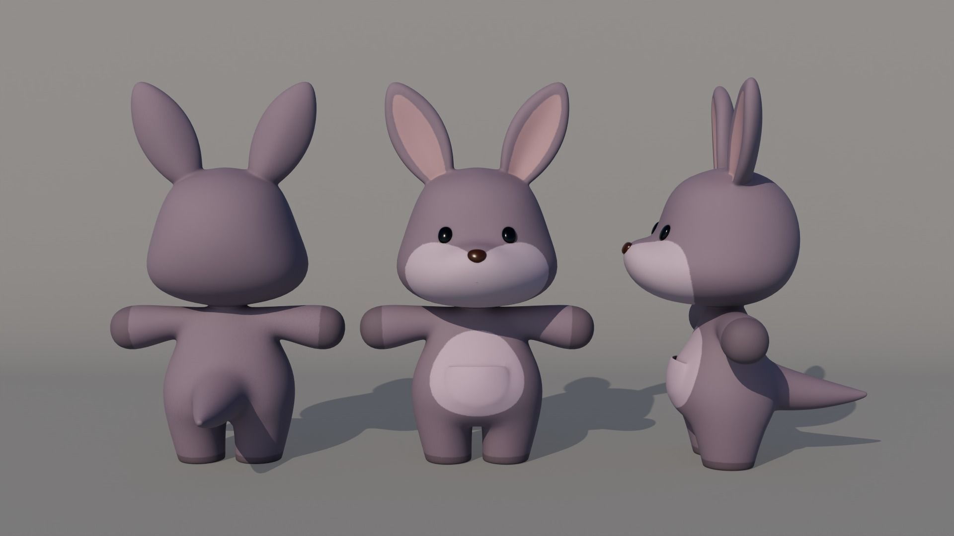 Rigged Cartoon Kangaroo Low-poly 3D model_4