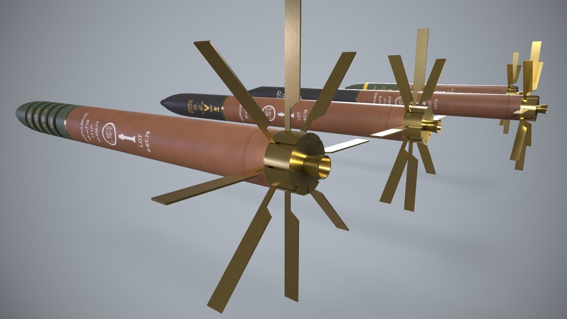 Telson 22 Launcher With Missiles Low-poly 3D model_10