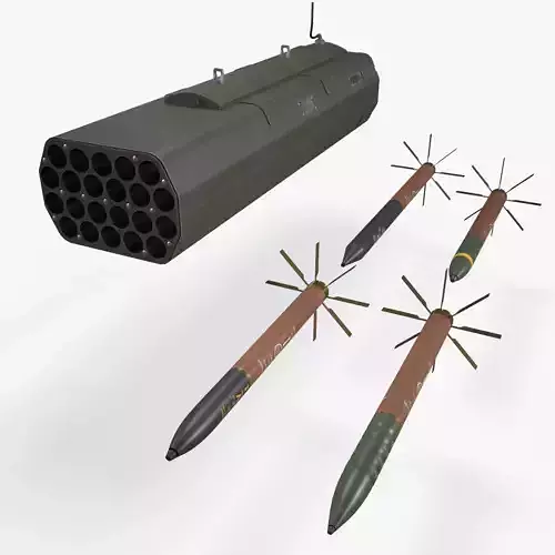Telson 22 Launcher With Missiles Low-poly 3D model