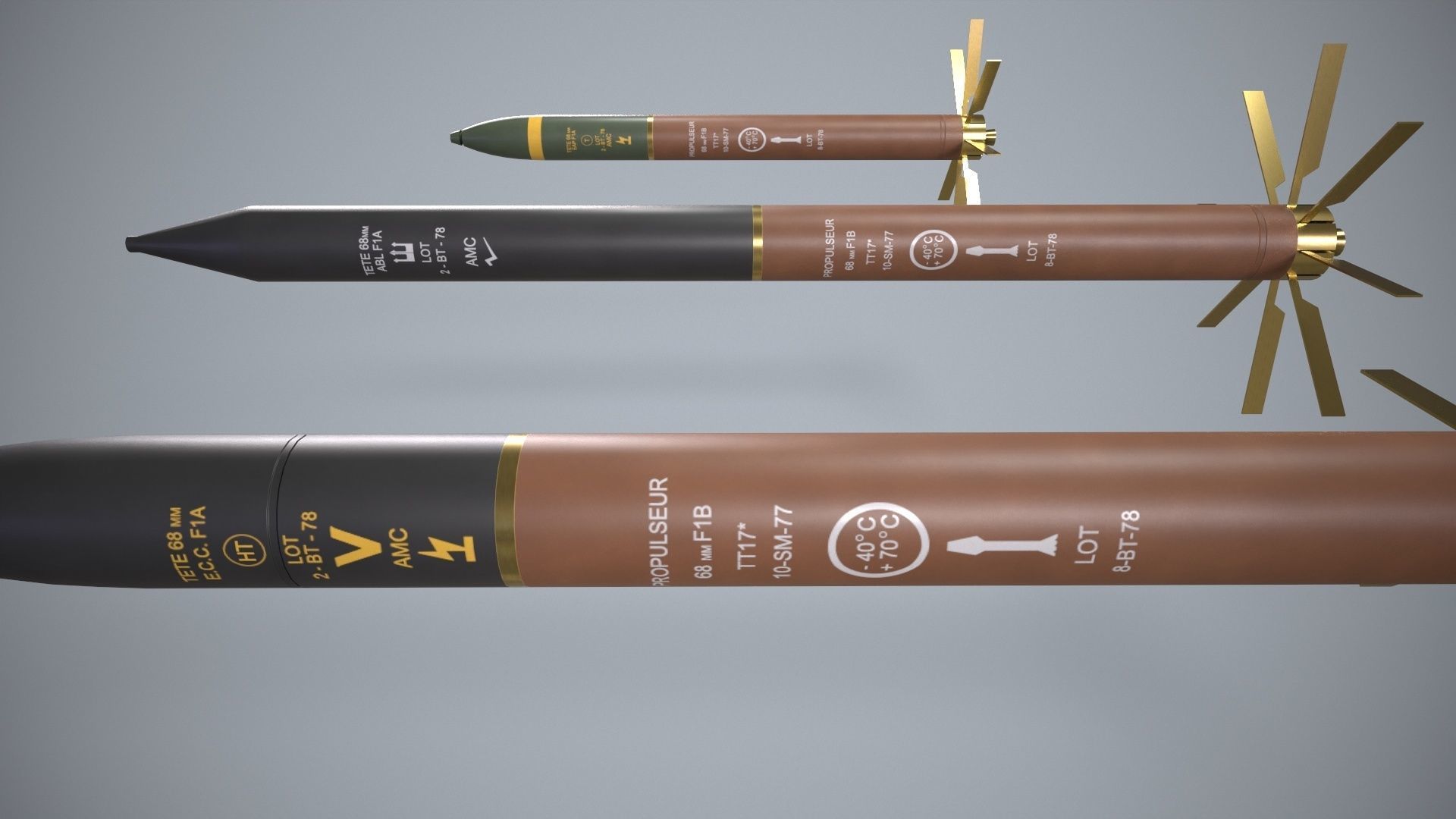 Telson 22 Launcher With Missiles Low-poly 3D model_12