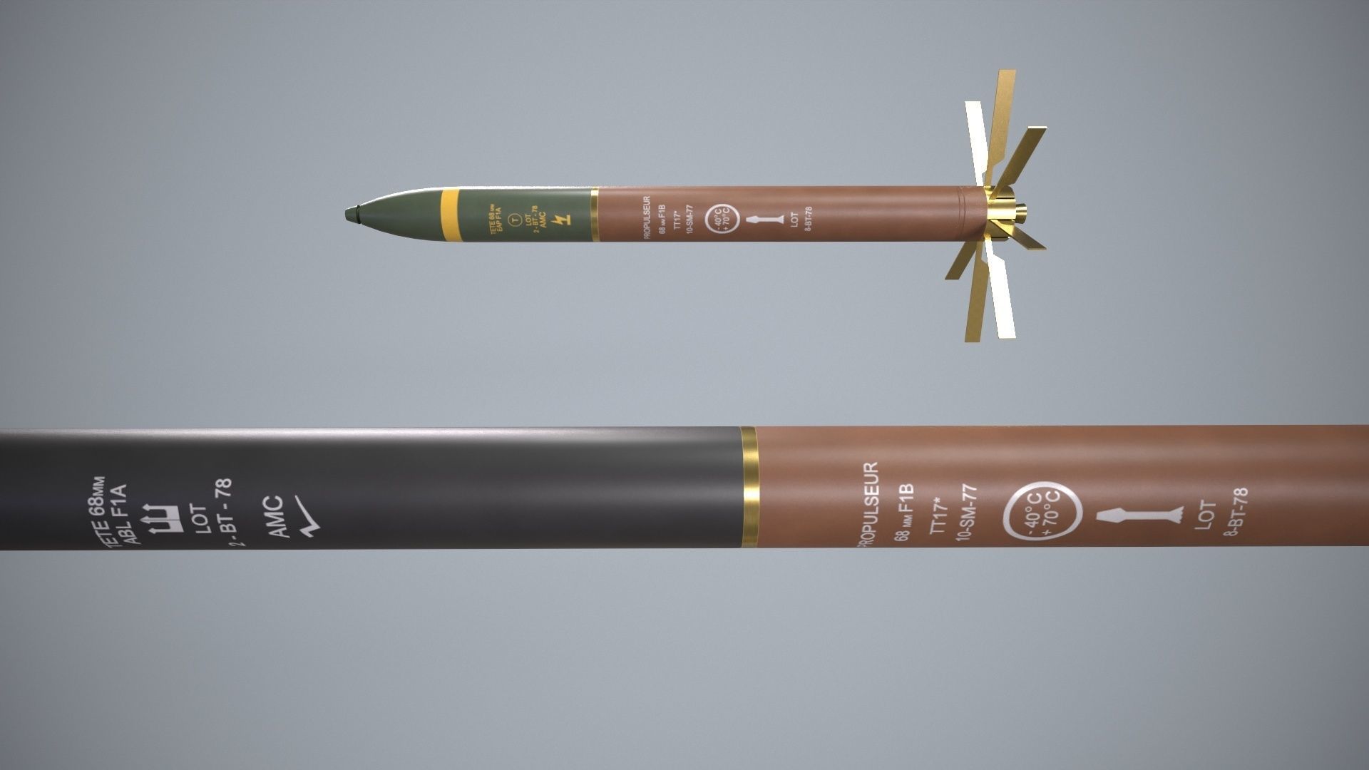 Telson 22 Launcher With Missiles Low-poly 3D model_13