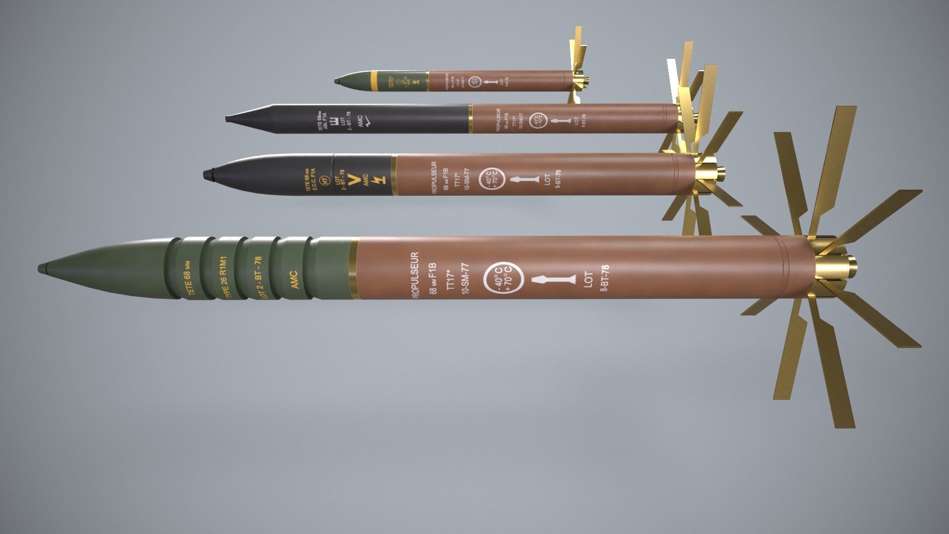 Telson 22 Launcher With Missiles Low-poly 3D model_11