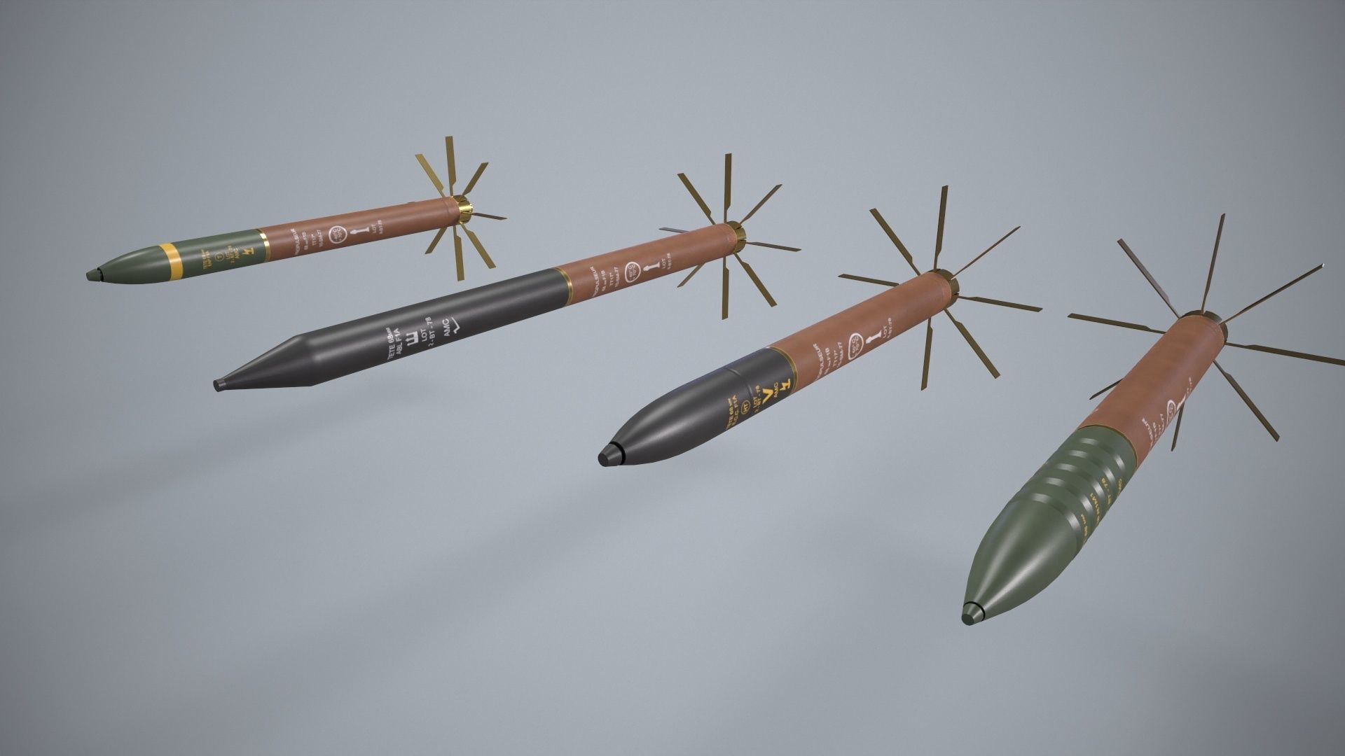 Telson 22 Launcher With Missiles Low-poly 3D model_9