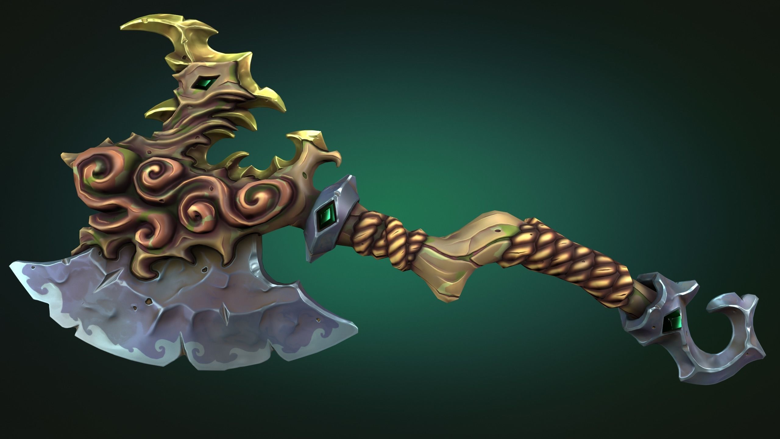 Coastal axe Low-poly 3D model_2