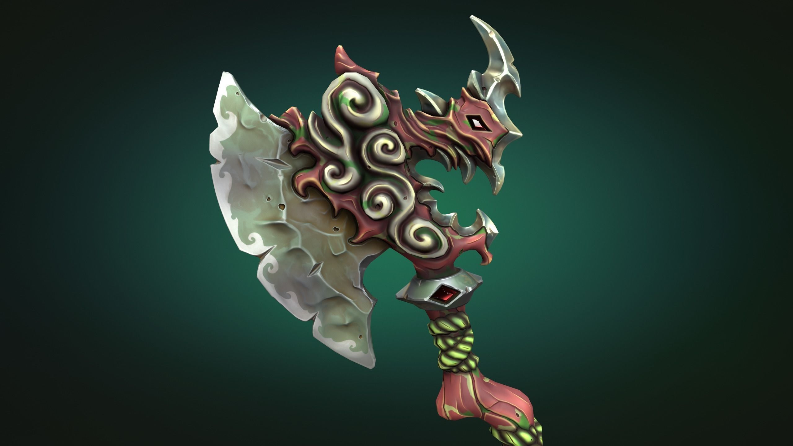 Coastal axe Low-poly 3D model_13