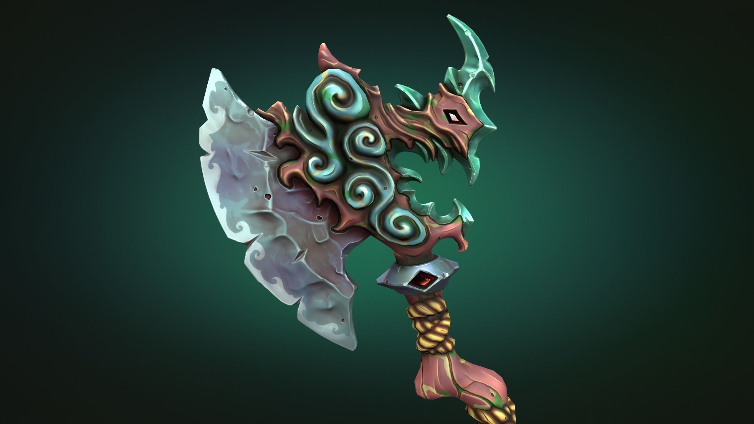 Coastal axe Low-poly 3D model_12