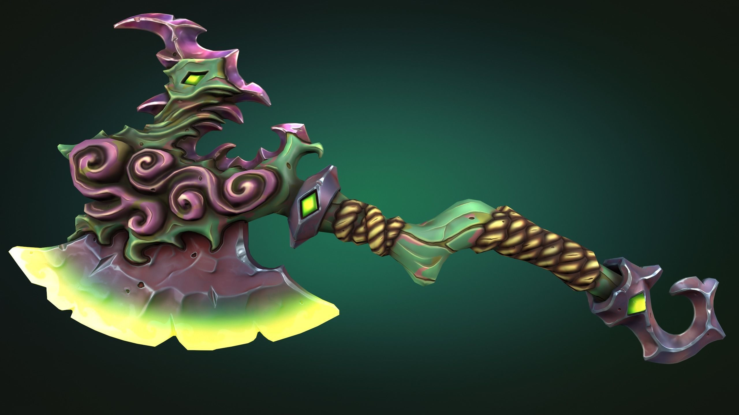 Coastal axe Low-poly 3D model_6