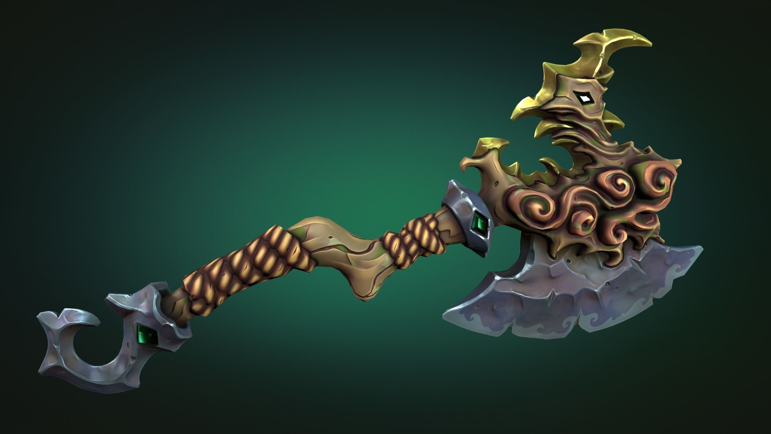 Coastal axe Low-poly 3D model_10