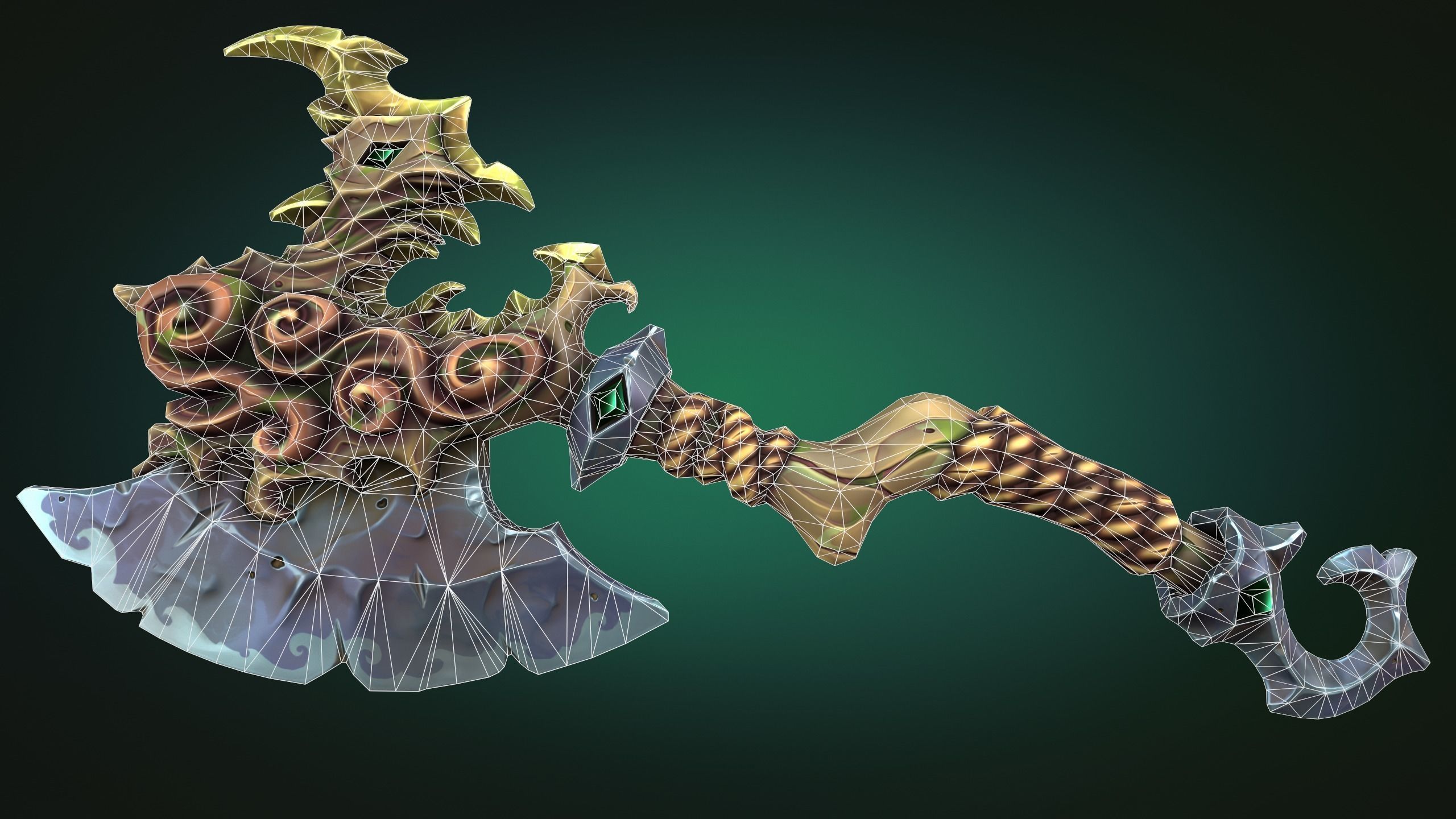 Coastal axe Low-poly 3D model_1