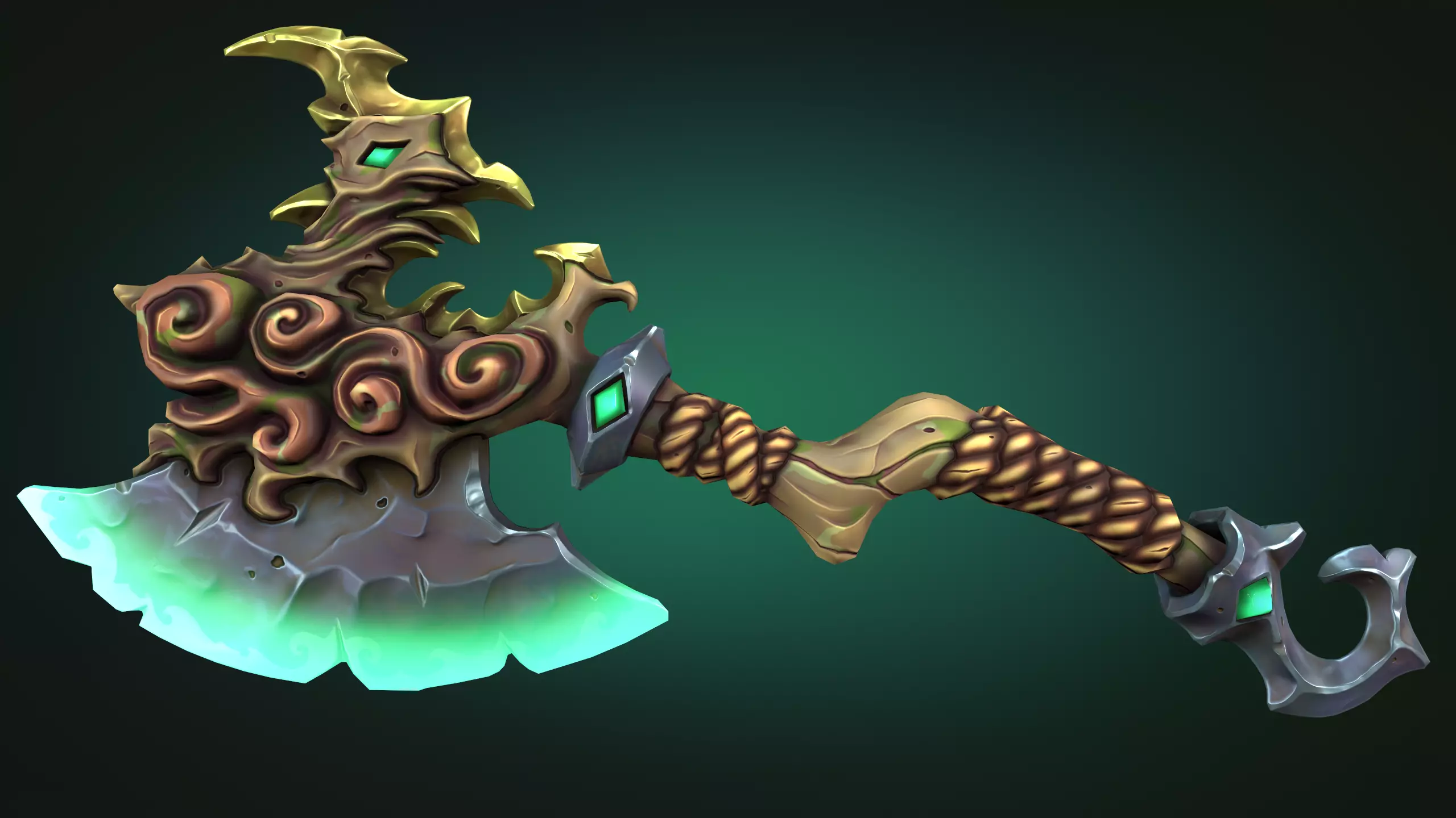 Coastal axe Low-poly 3D model_0