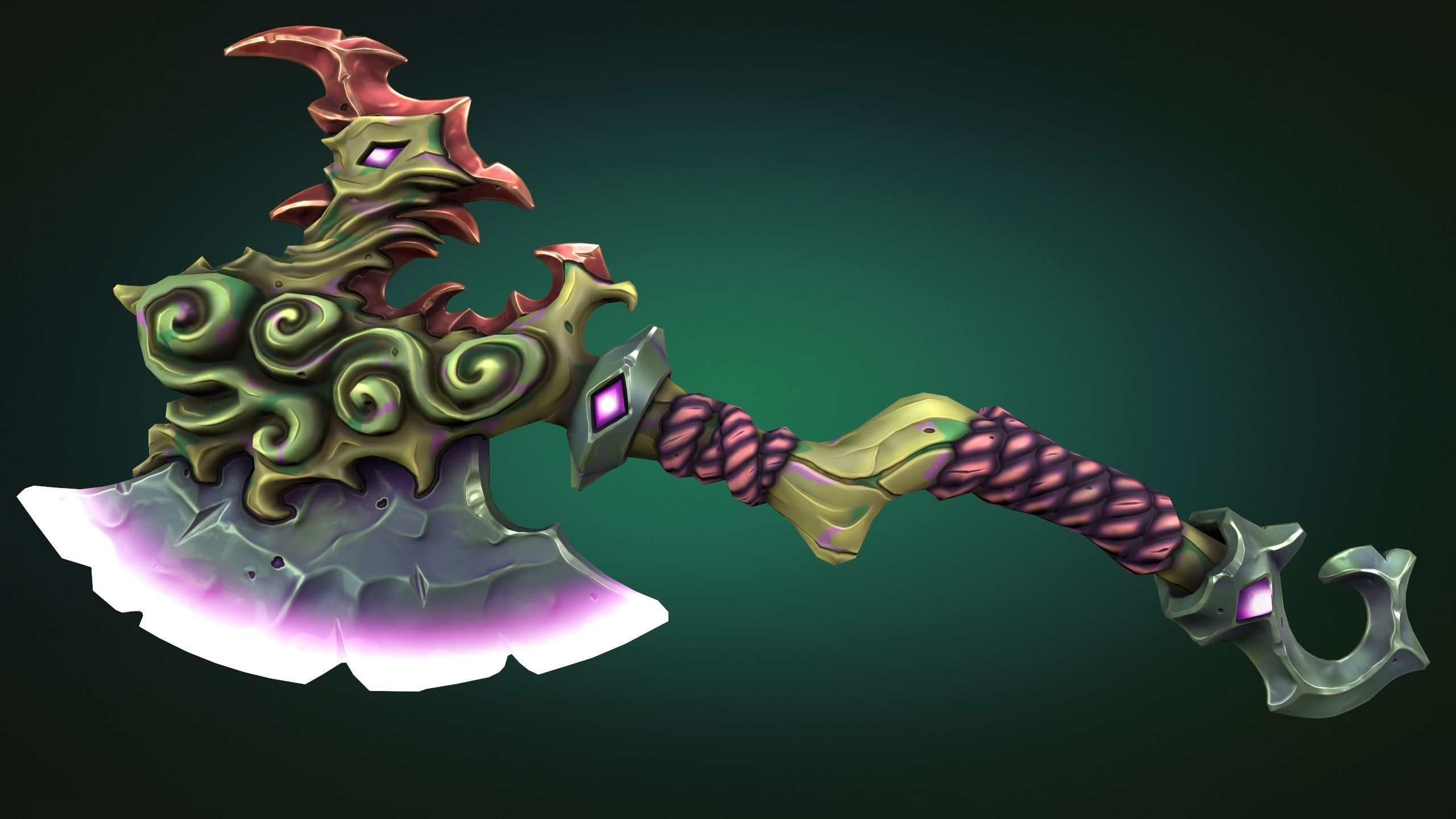 Coastal axe Low-poly 3D model_5