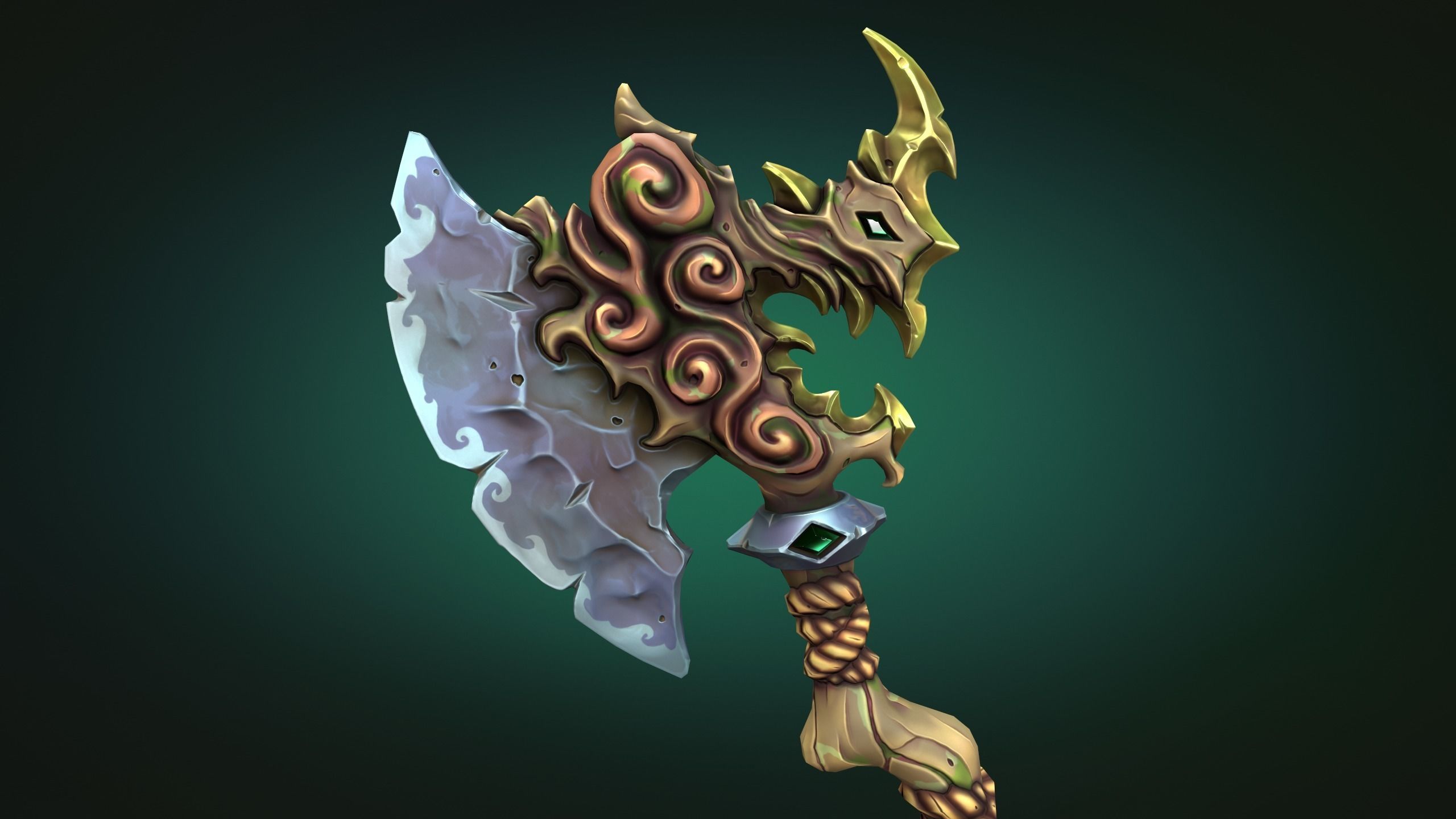 Coastal axe Low-poly 3D model_11