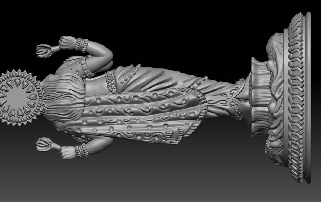 Goddess laxmi ji murati 3D print model_7