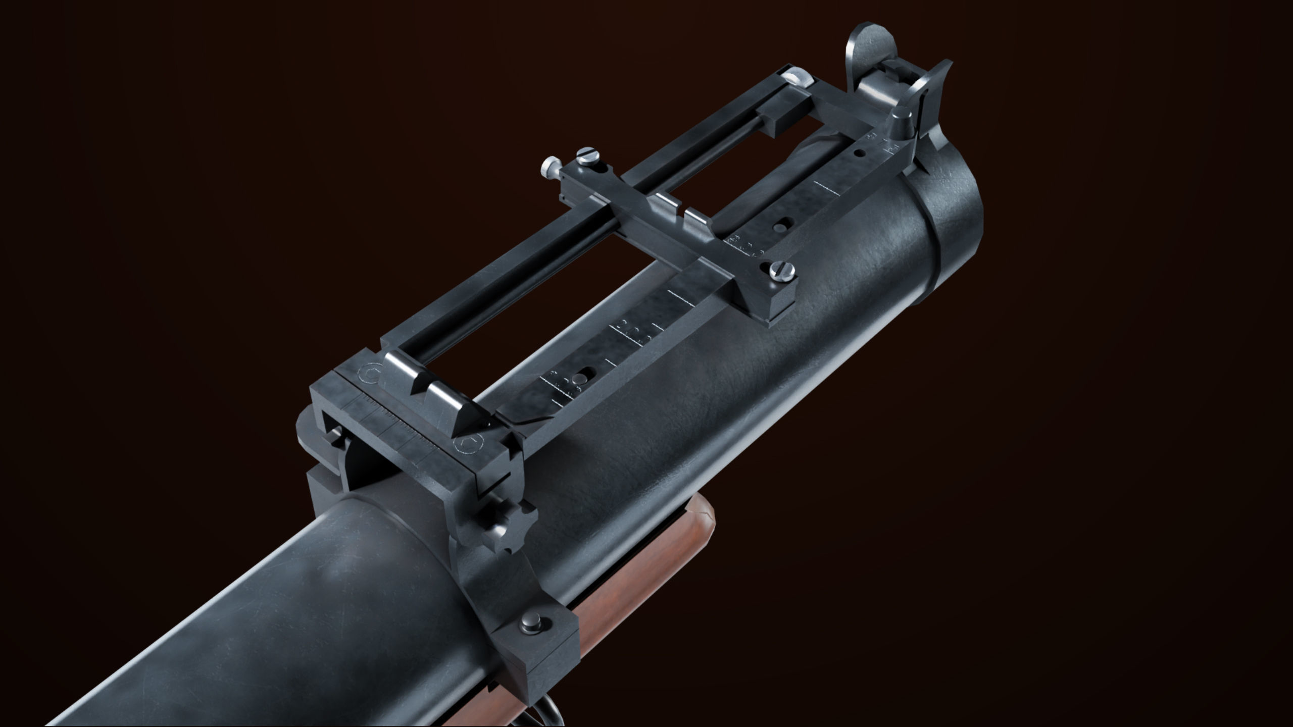 Grenade Launcher 02 Brown Generic PBR Low-poly 3D model_11