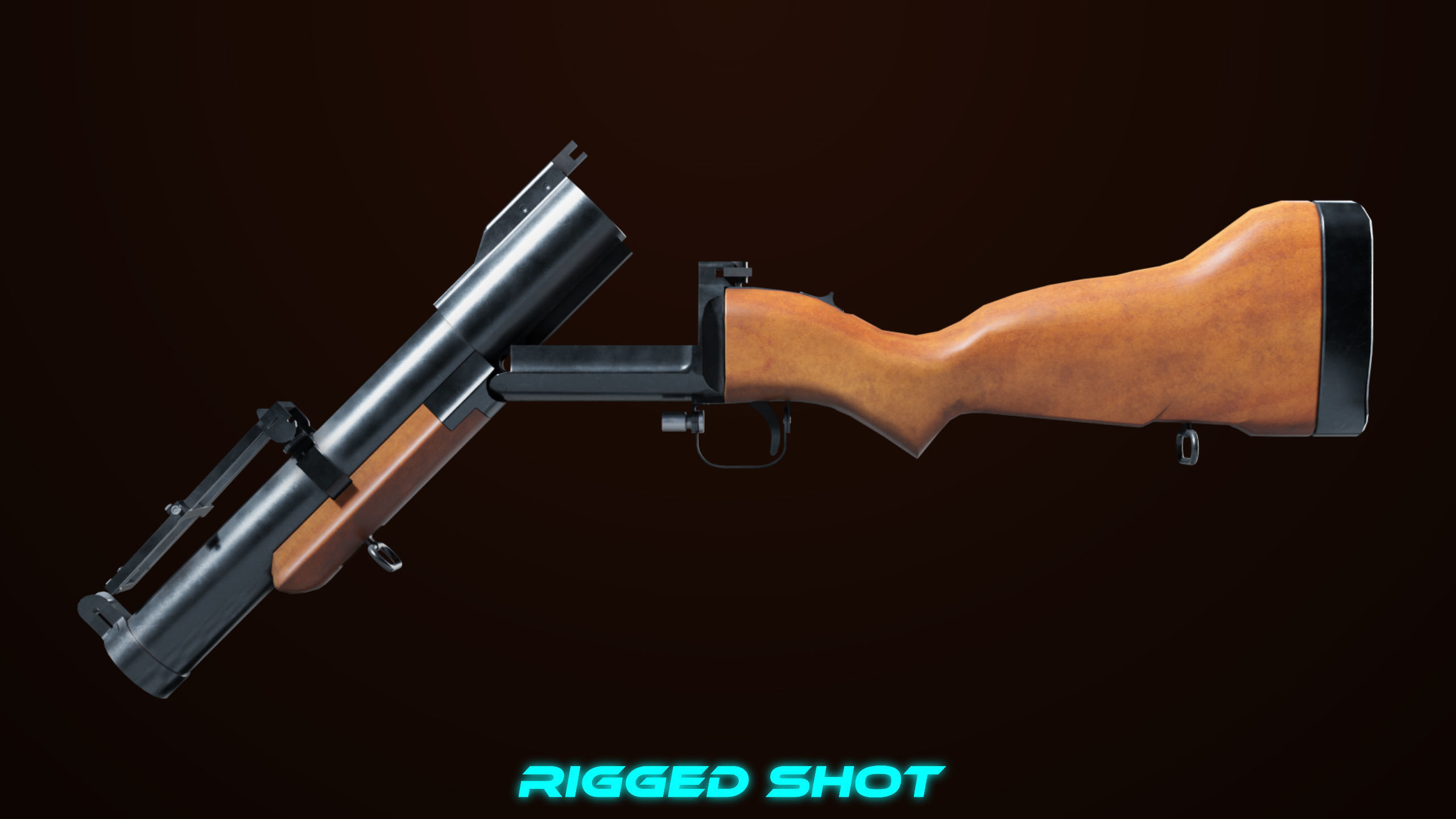 Grenade Launcher 02 Brown Generic PBR Low-poly 3D model_7