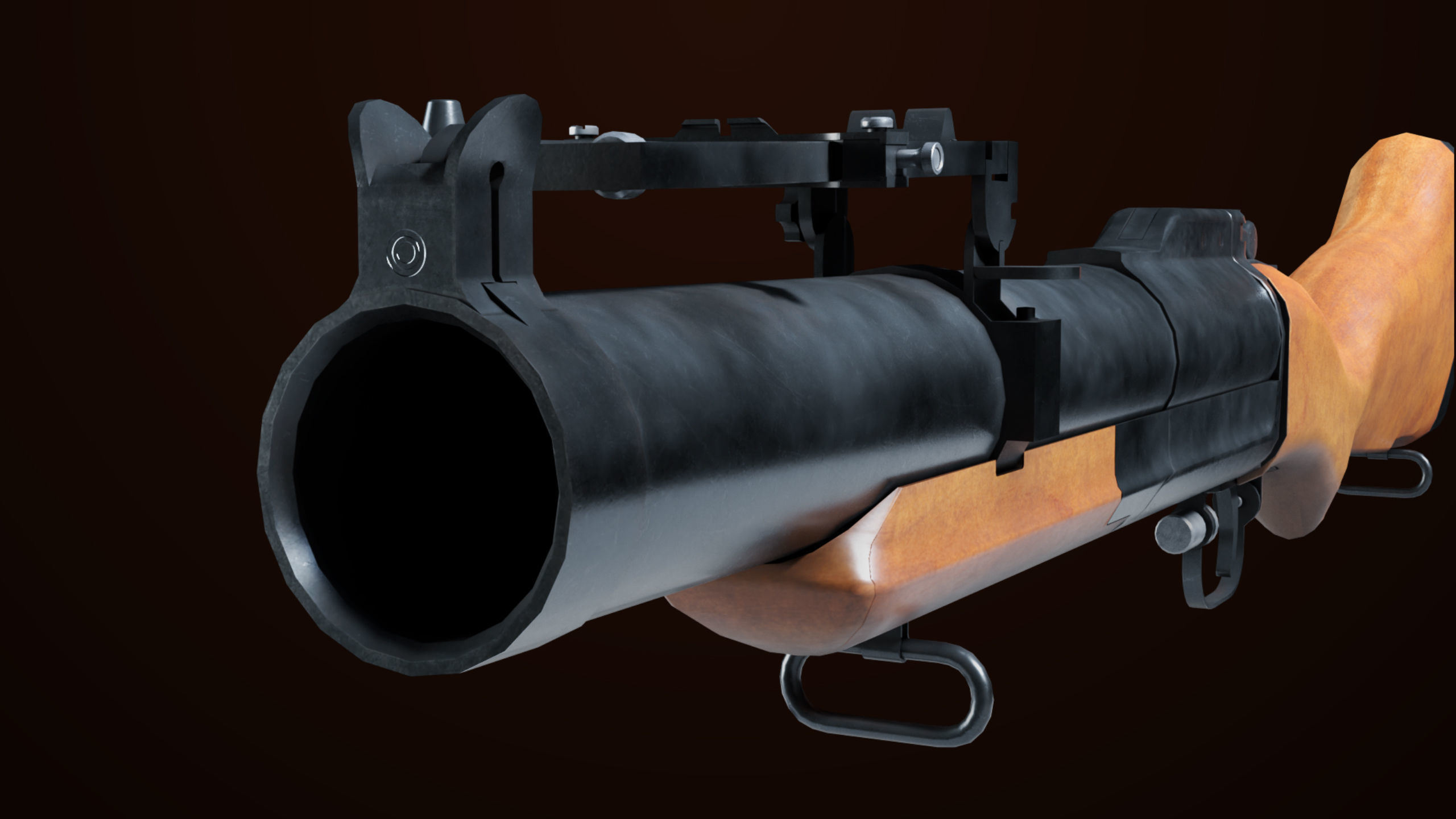 Grenade Launcher 02 Brown Generic PBR Low-poly 3D model_12