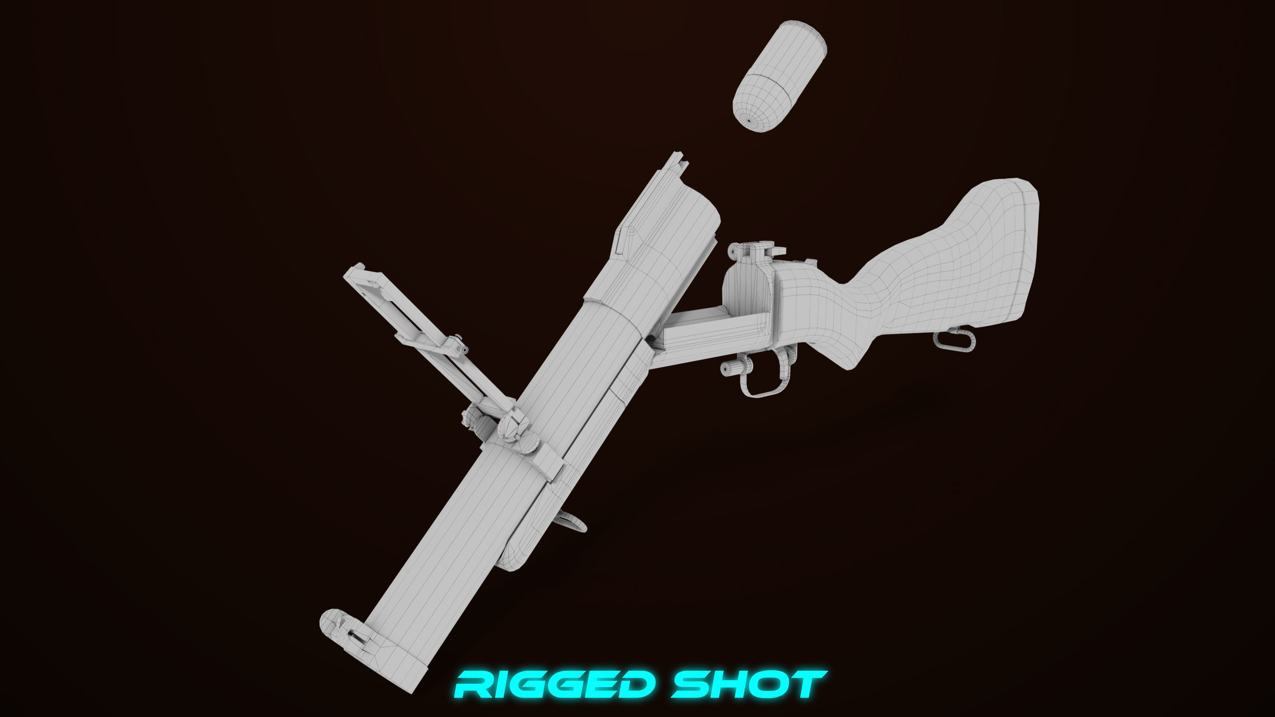 Grenade Launcher 02 Brown Generic PBR Low-poly 3D model_37