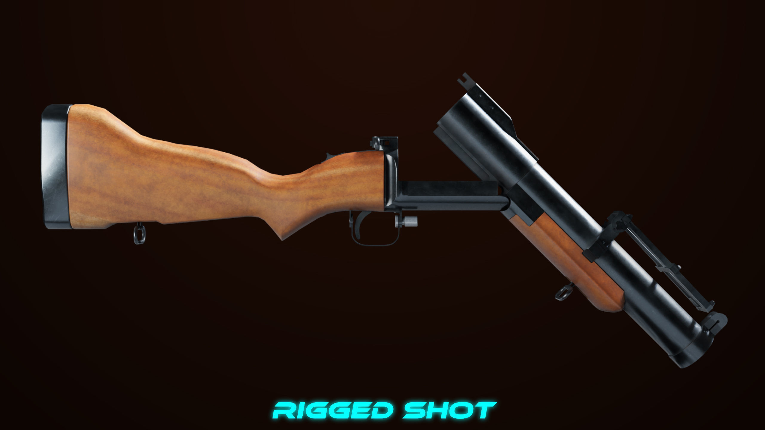 Grenade Launcher 02 Brown Generic PBR Low-poly 3D model_4