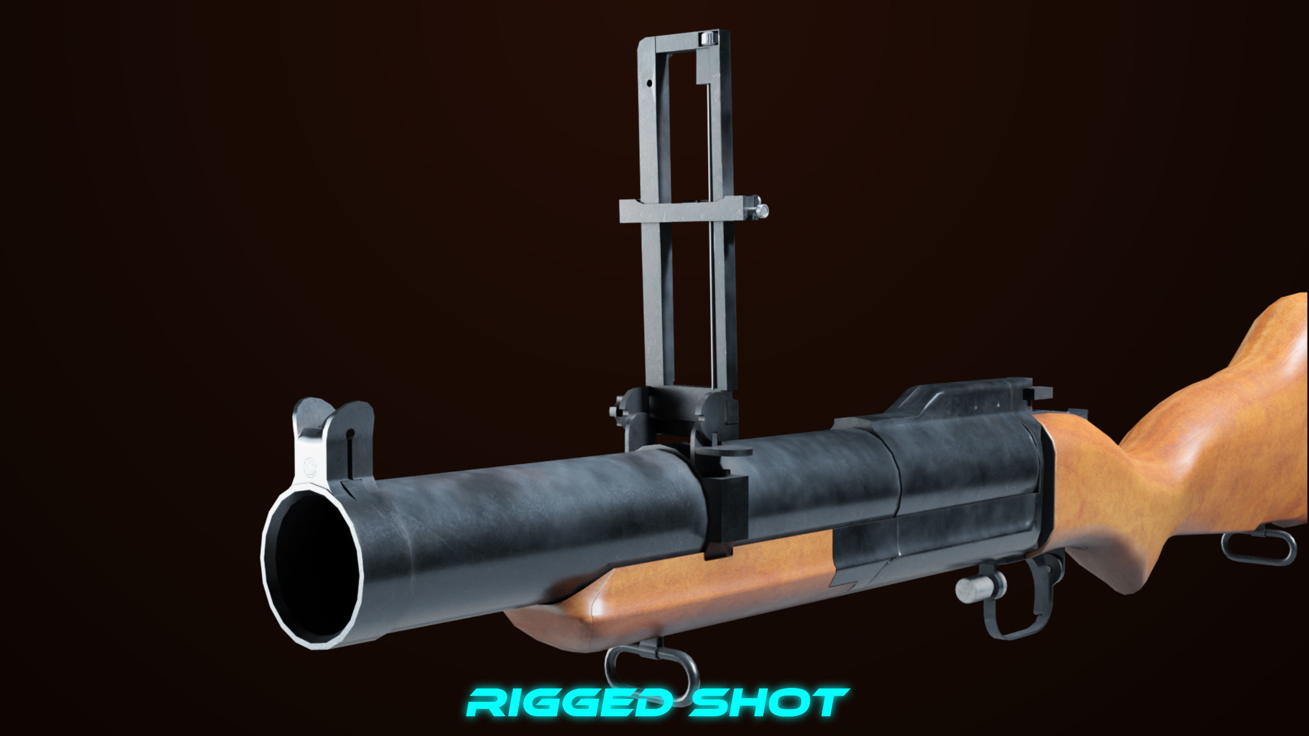 Grenade Launcher 02 Brown Generic PBR Low-poly 3D model_16