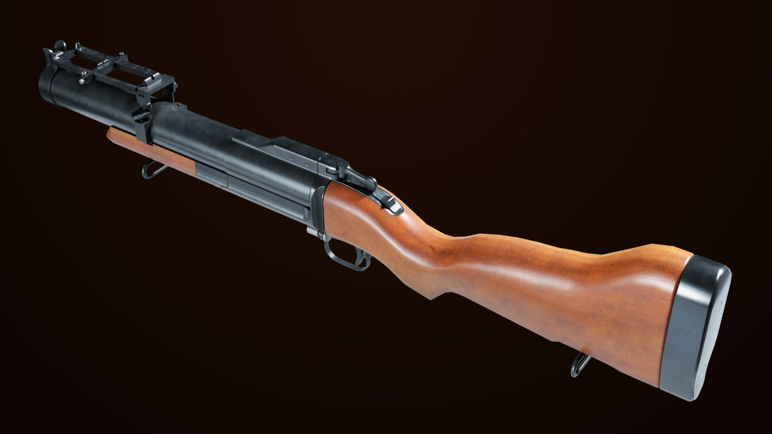 Grenade Launcher 02 Brown Generic PBR Low-poly 3D model_10