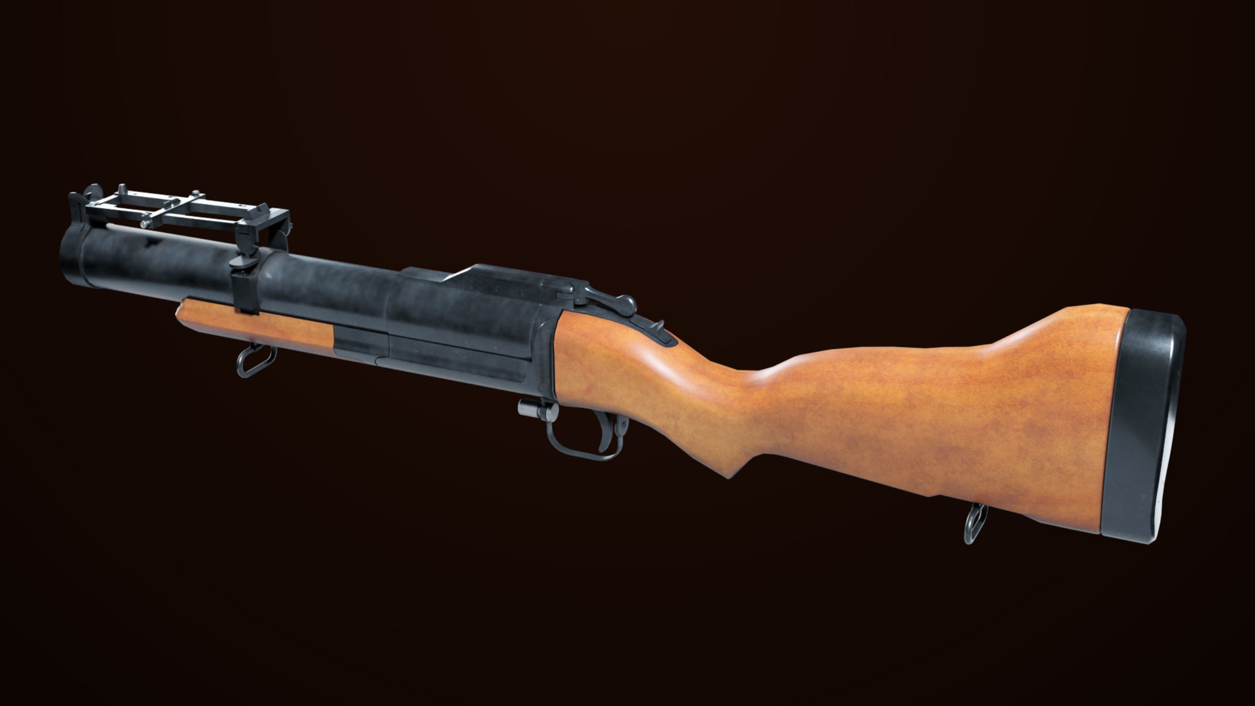 Grenade Launcher 02 Brown Generic PBR Low-poly 3D model_2