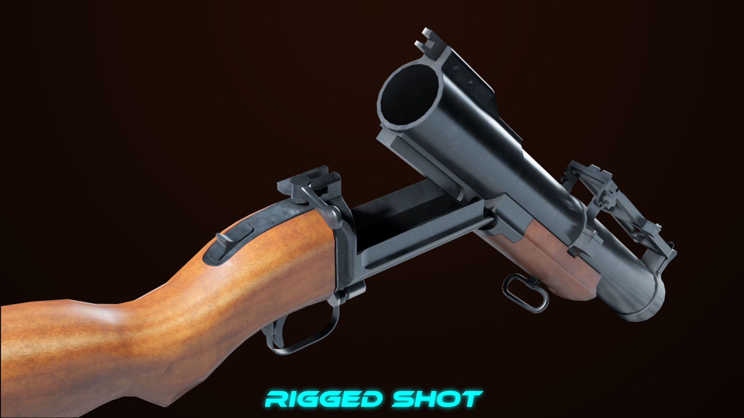 Grenade Launcher 02 Brown Generic PBR Low-poly 3D model_18