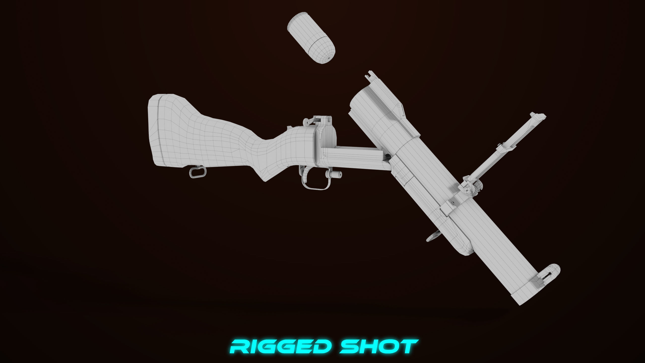 Grenade Launcher 02 Brown Generic PBR Low-poly 3D model_38