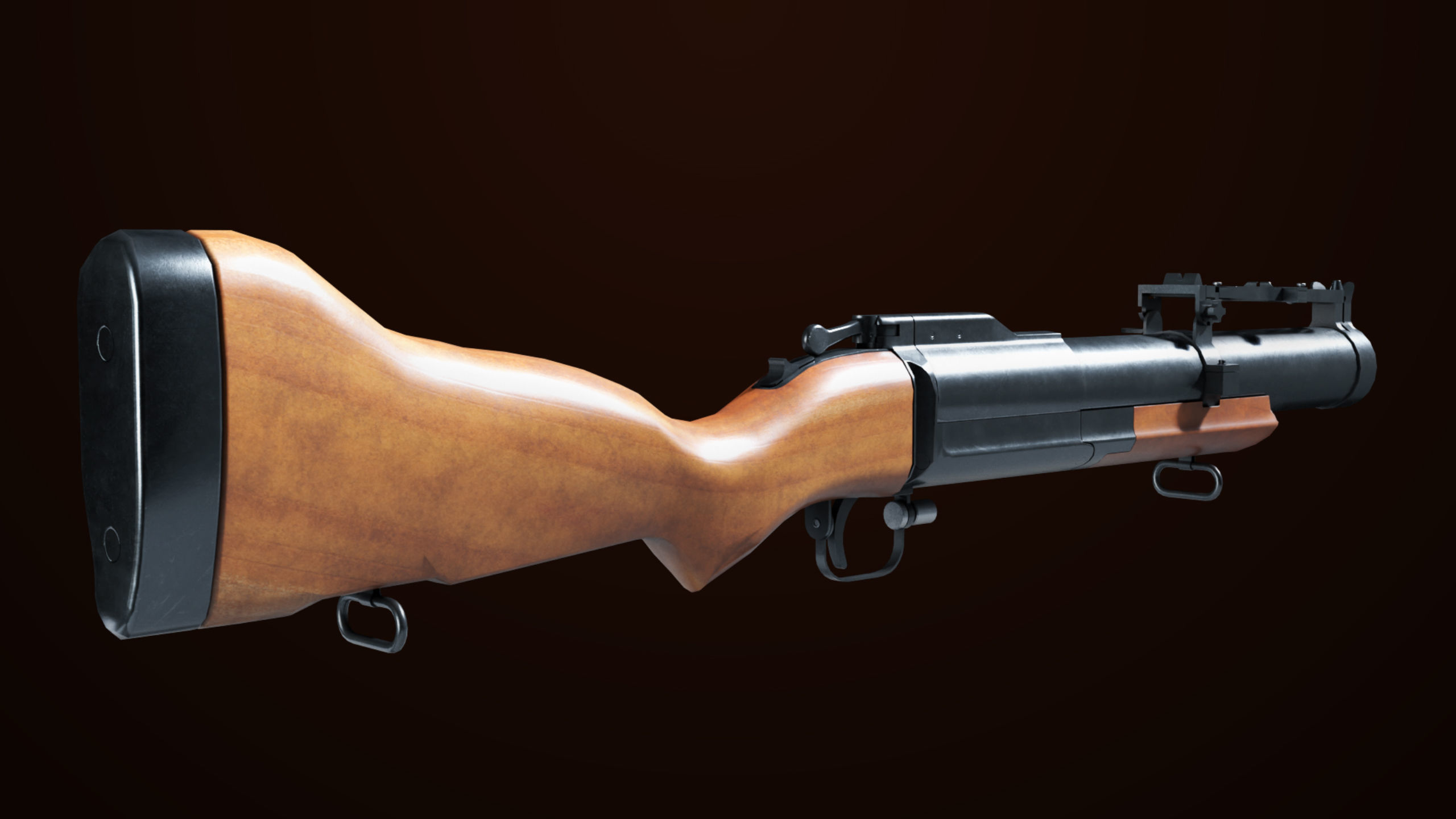 Grenade Launcher 02 Brown Generic PBR Low-poly 3D model_5