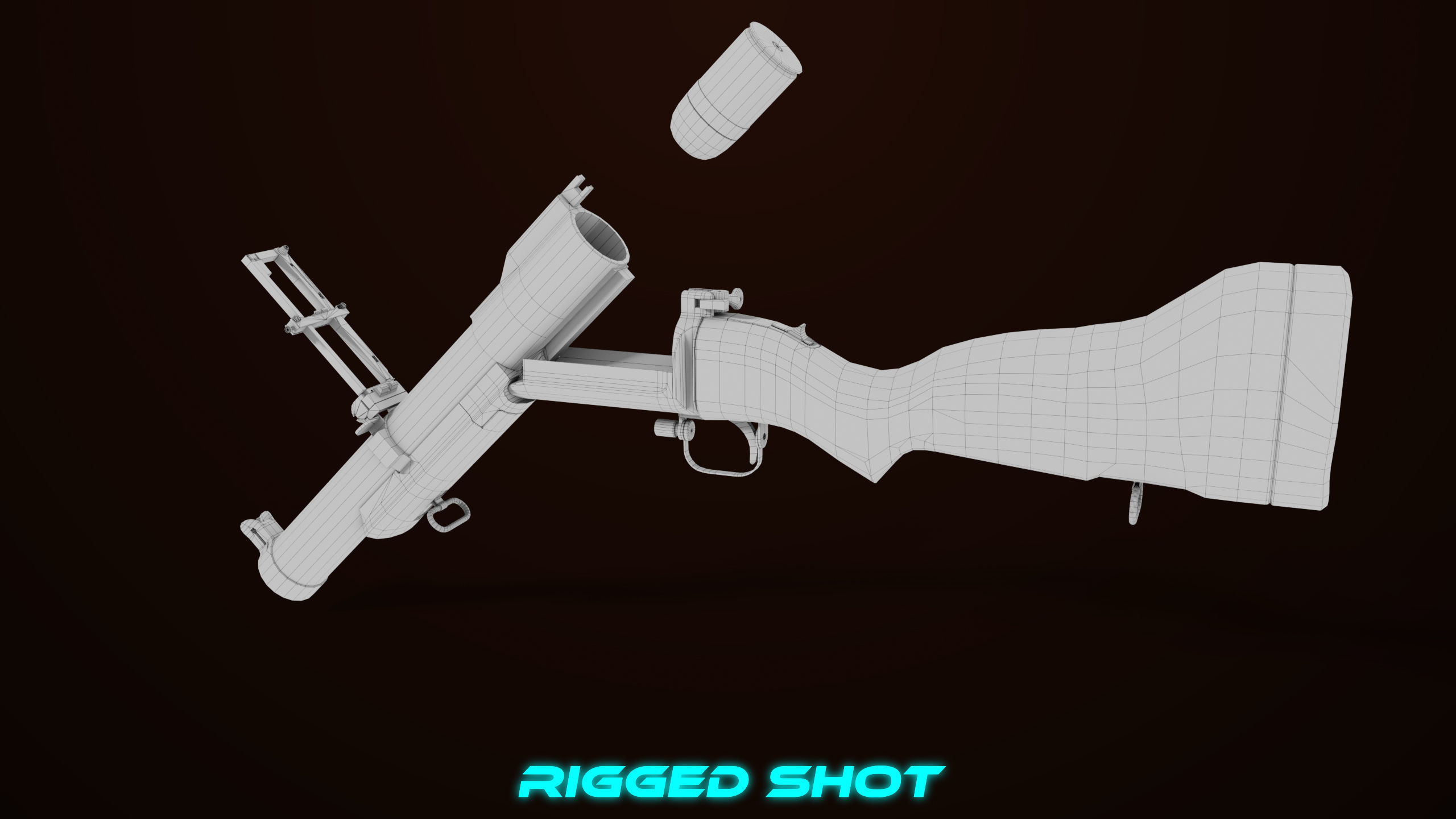 Grenade Launcher 02 Brown Generic PBR Low-poly 3D model_36