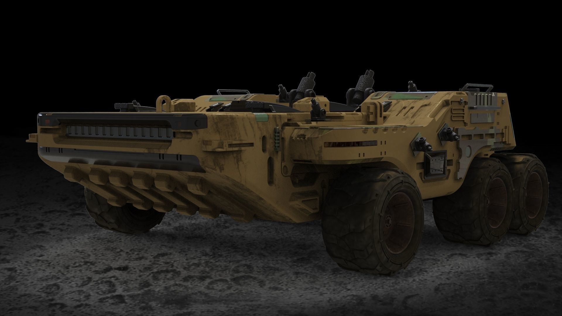 Vehicle platform transporter scifi 3D model_3