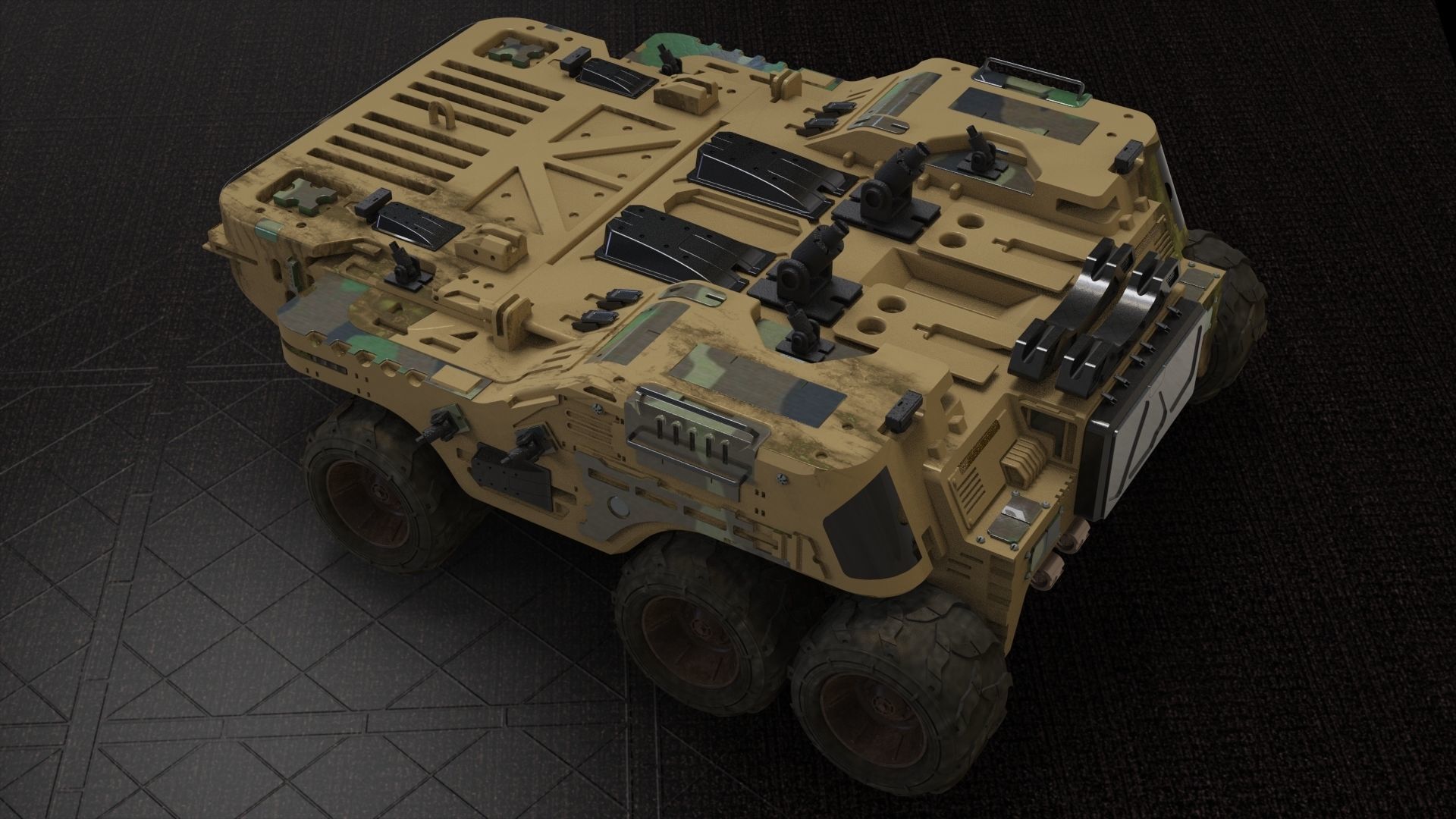 Vehicle platform transporter scifi 3D model_1