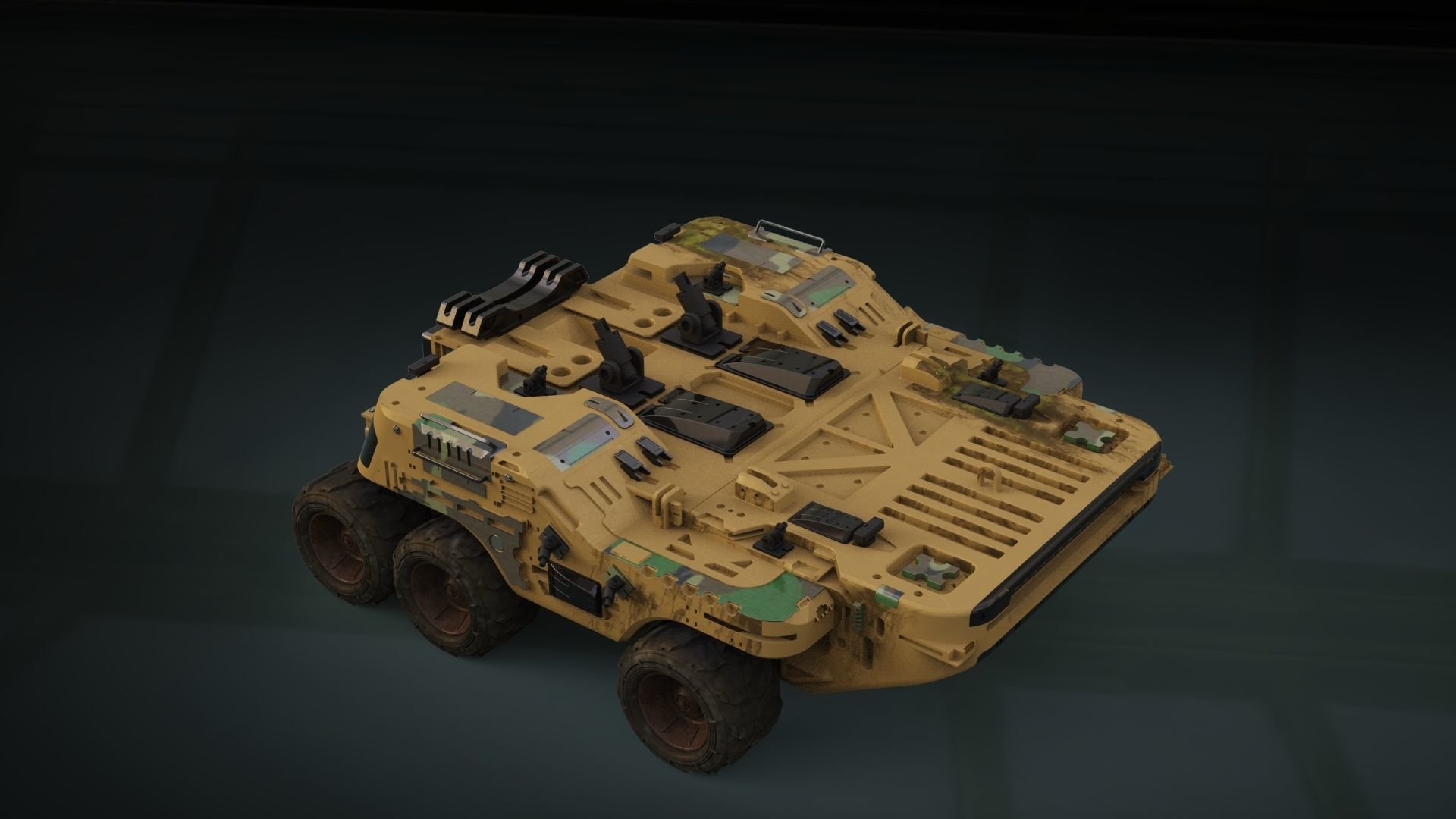 Vehicle platform transporter scifi 3D model_5