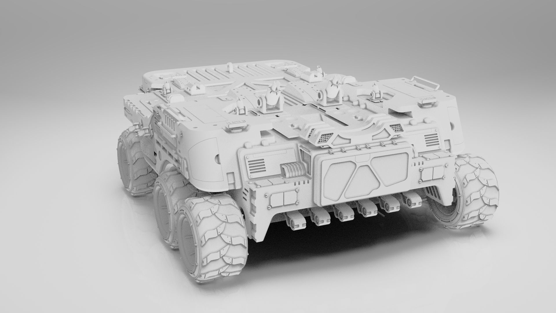 Vehicle platform transporter scifi 3D model_7