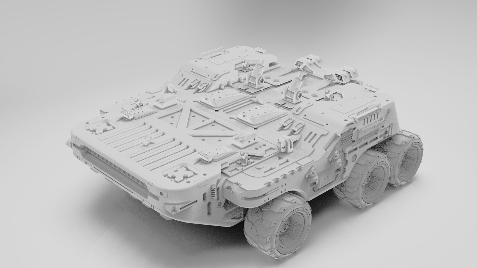 Vehicle platform transporter scifi 3D model_6