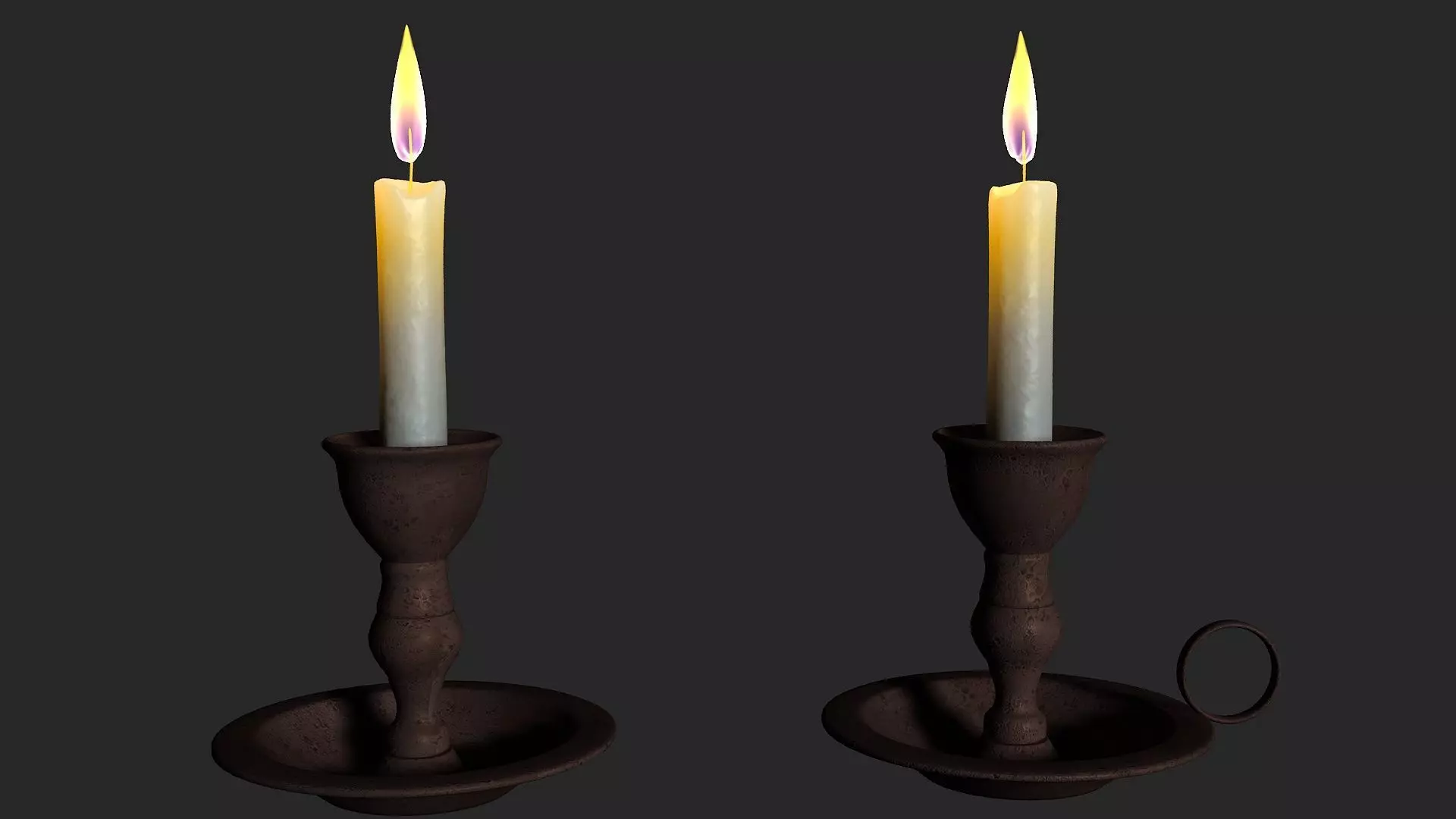 candle decor home interior halloween melting molten light 3D model
