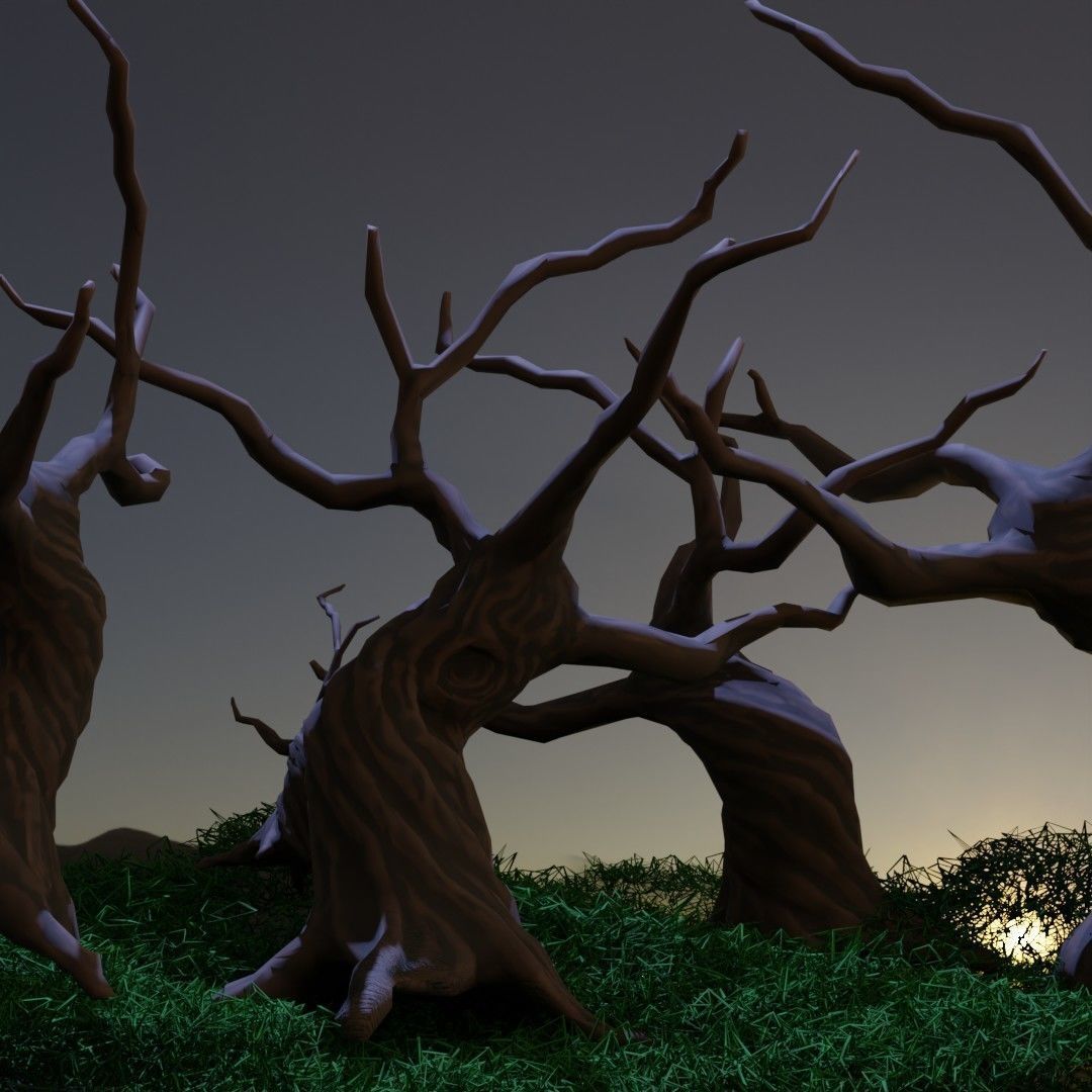 Stylized low poly tree  Free low-poly 3D model_2