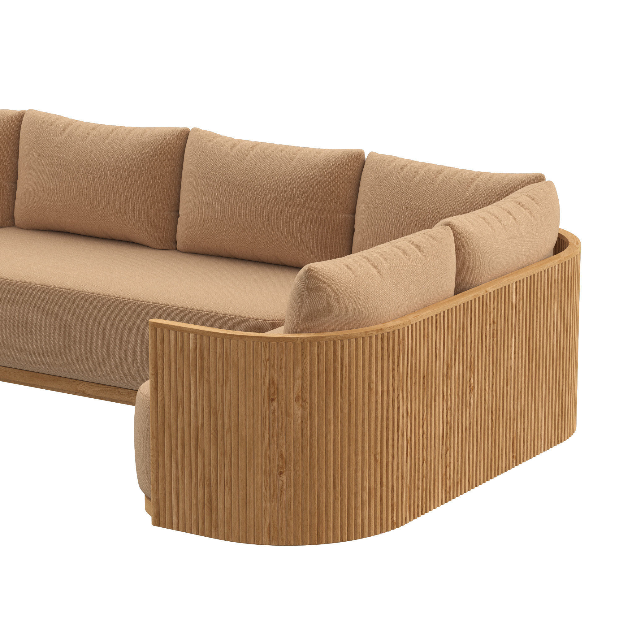 BYRON TEAK CUSTOMIZABLE SECTIONAL 3D model_2