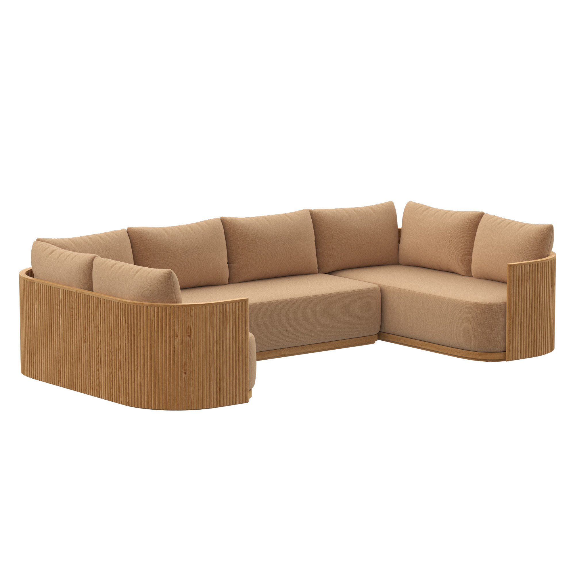 BYRON TEAK CUSTOMIZABLE SECTIONAL 3D model_1