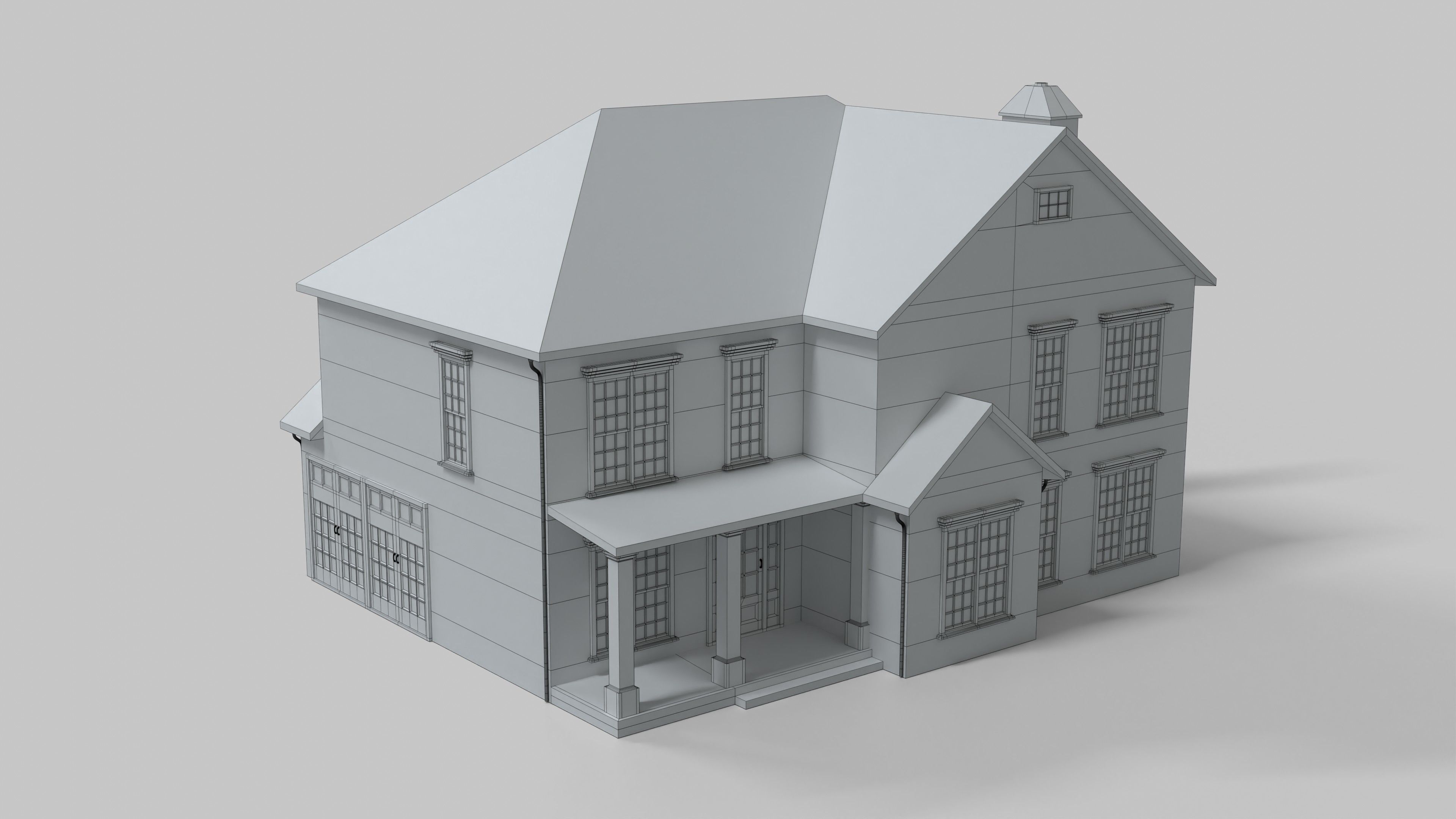 British House Design 11T4 Low-poly 3D model_7